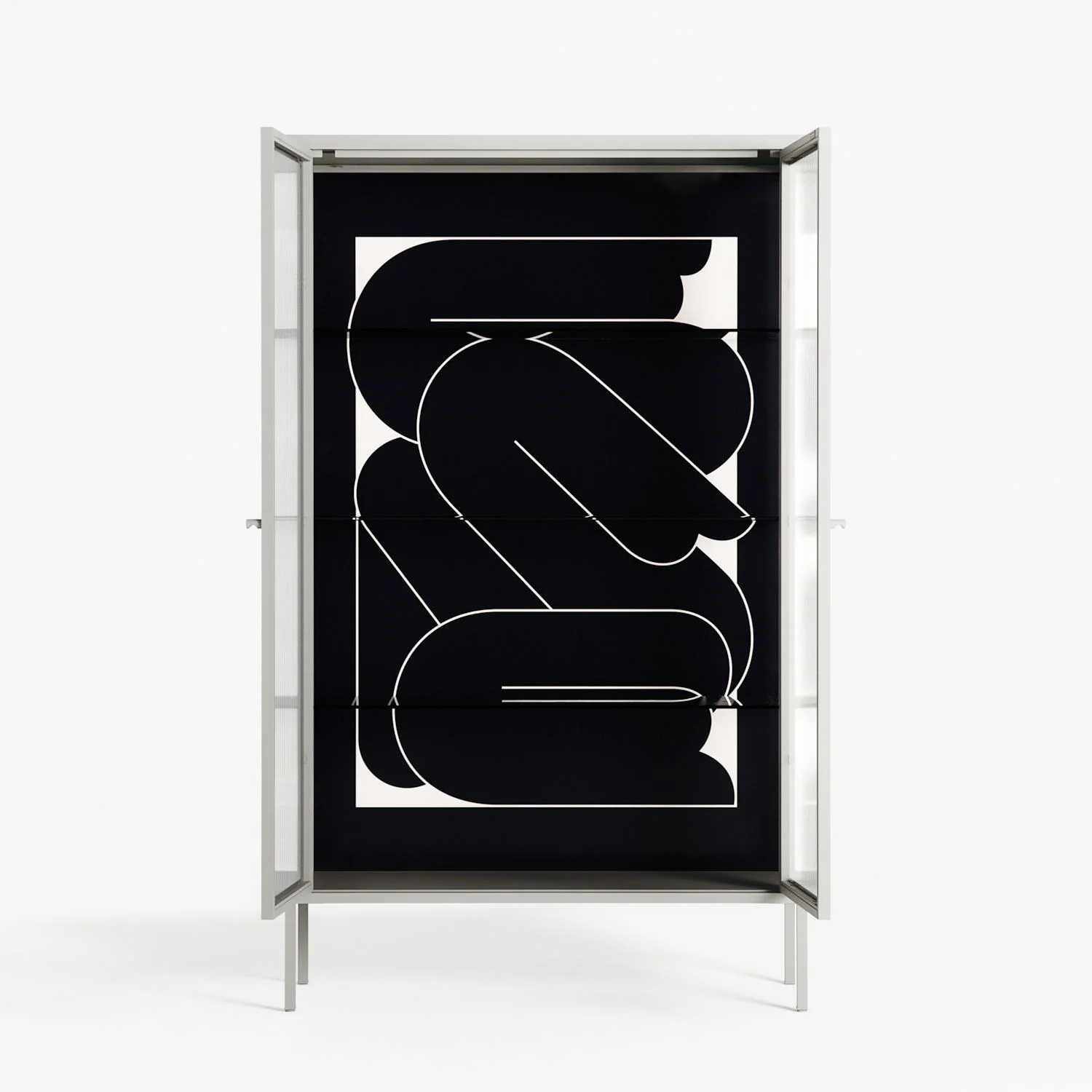Love Flow - Cabinet - Andrea Devia-Nuño - Chalk - Reeded glass - Image 3
