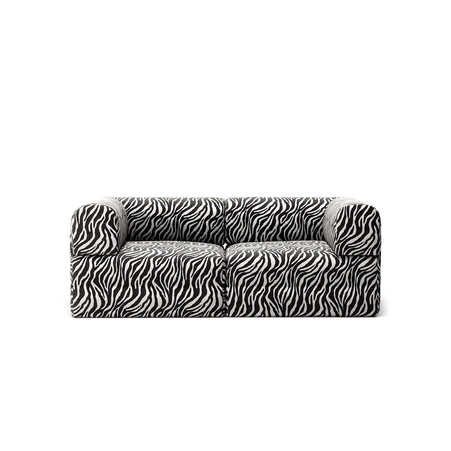 LUNA - 2 Seat - Chenille Jacquard Zebra Black White