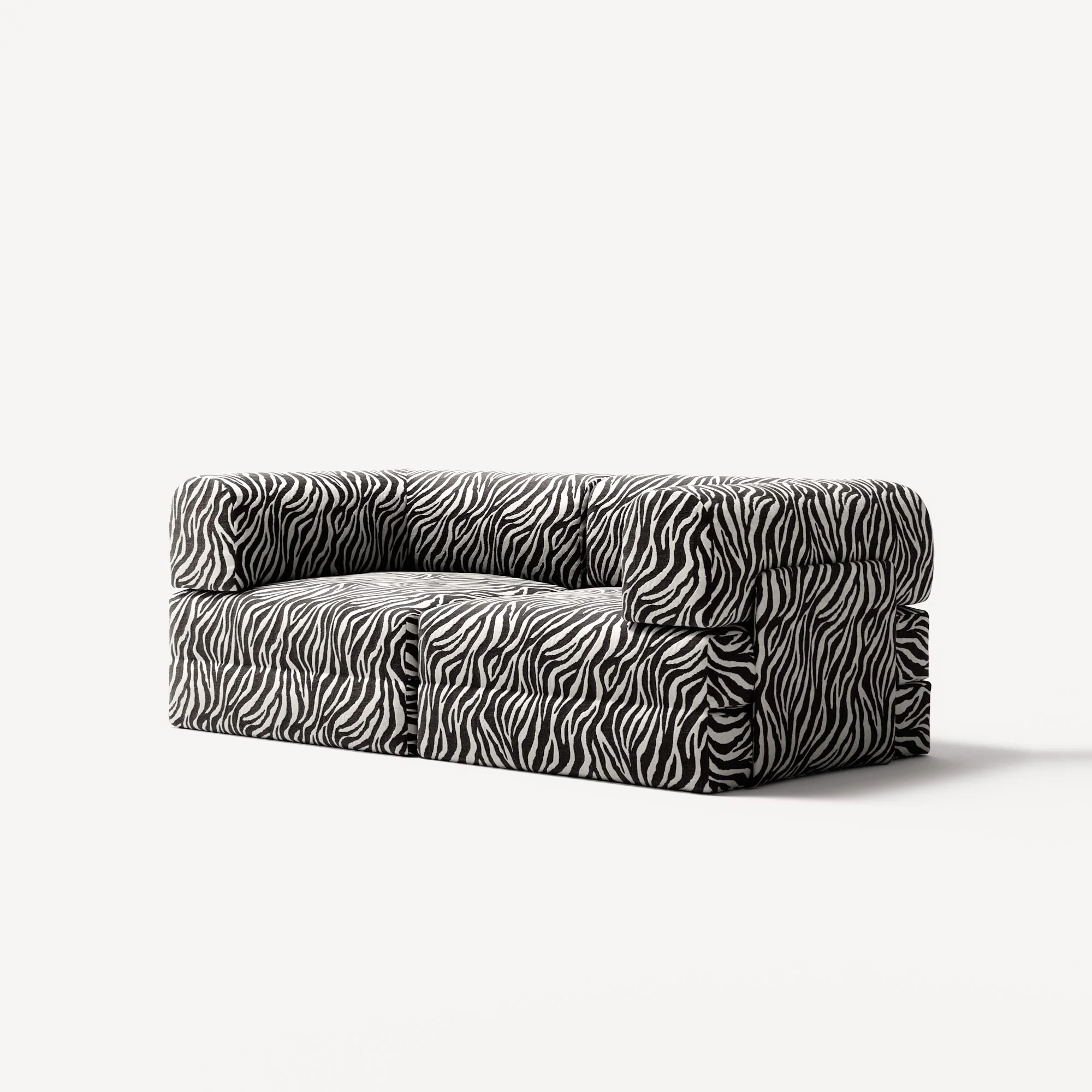 LUNA - 2 Seat - Chenille Jacquard Zebra Black White - Image 2