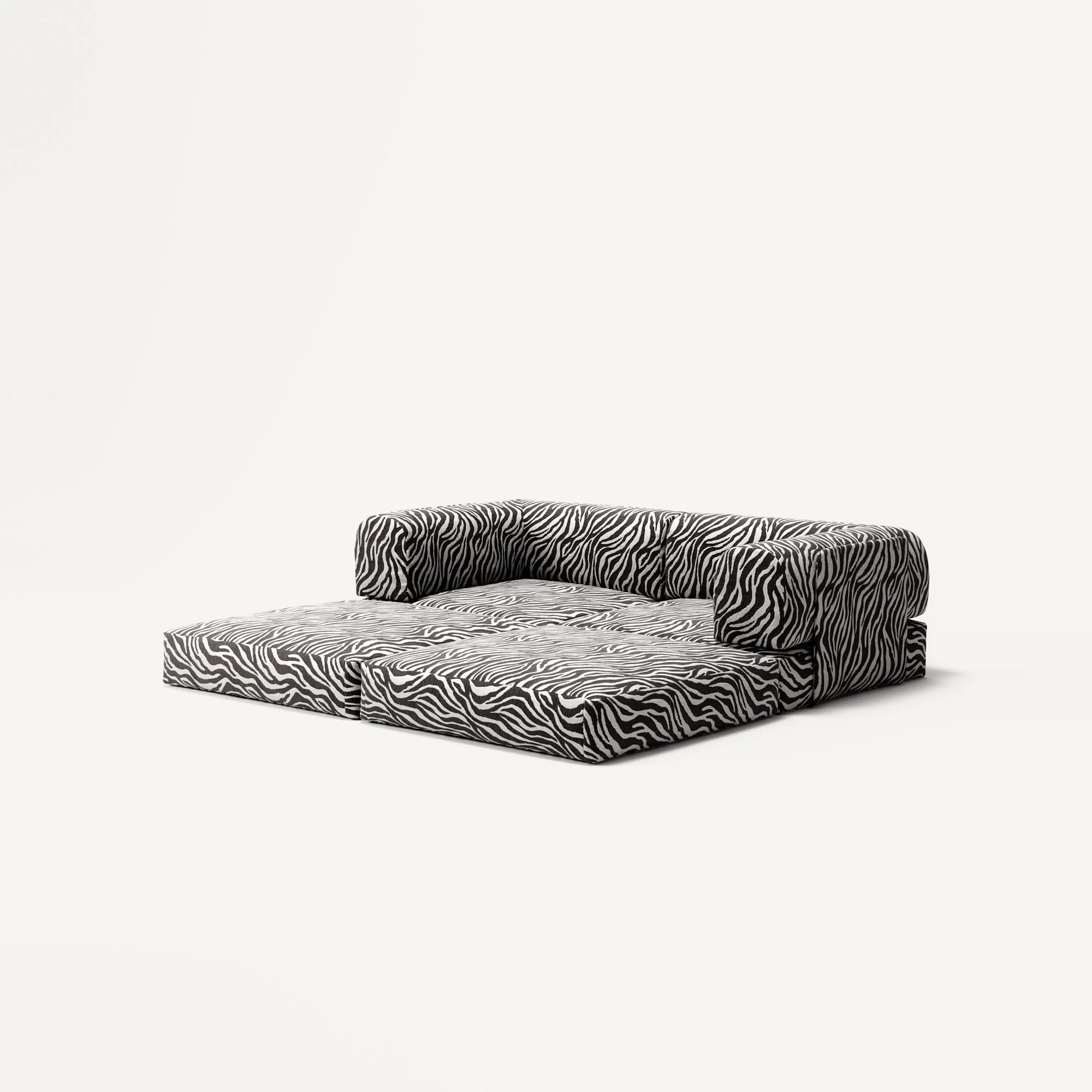 LUNA - 2 Seat - Chenille Jacquard Zebra Black White - Image 4