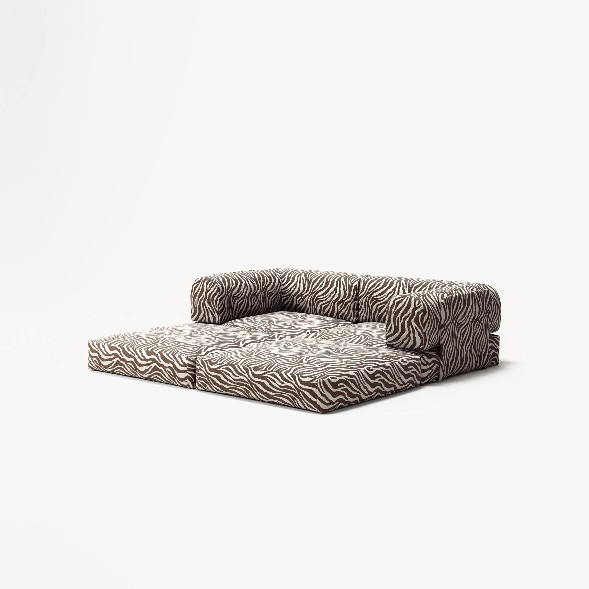 LUNA - 2 Seat - Chenille Jacquard Zebra Brown White - Image 5