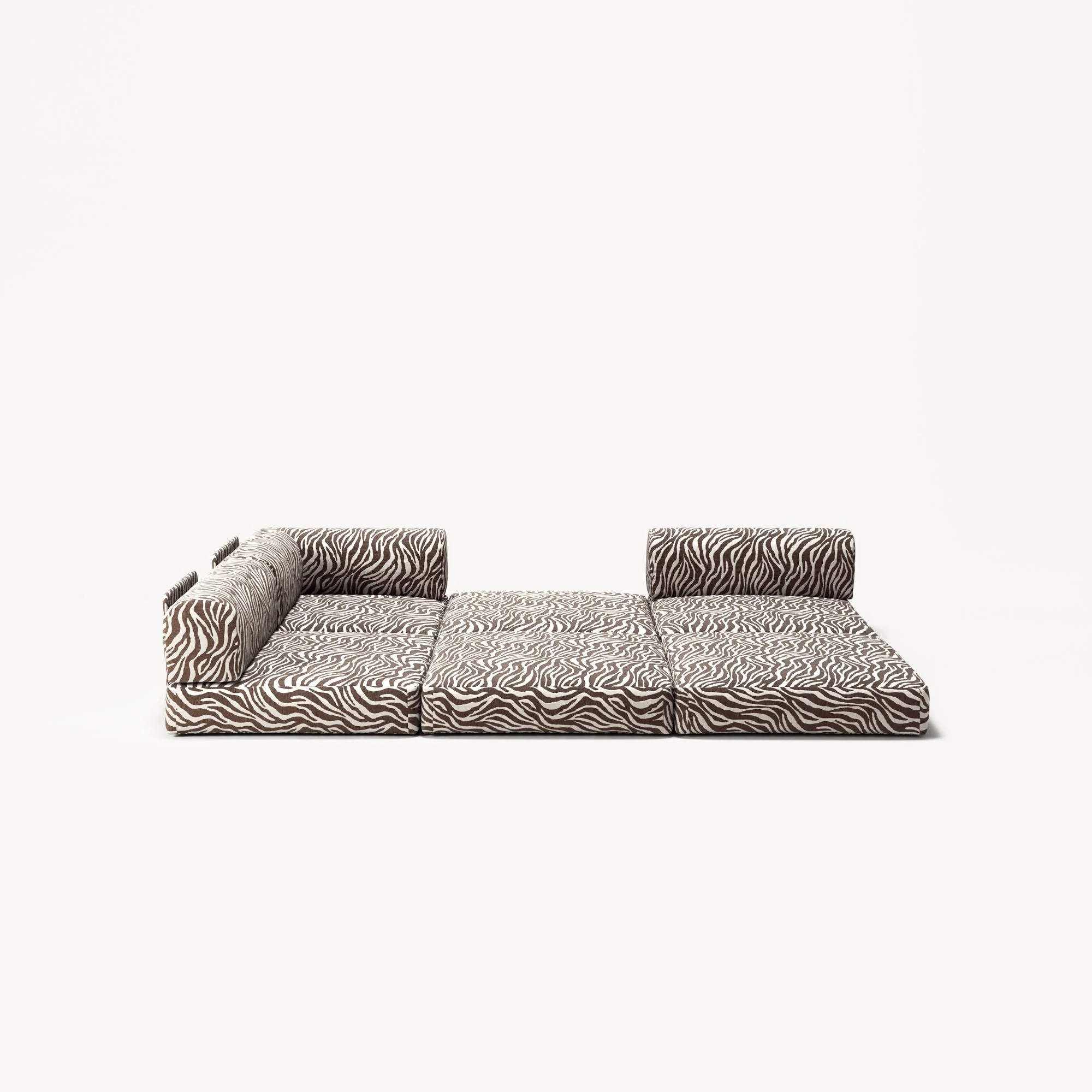 LUNA - 2 Seat Corner - Left - Chenille Jacquard Zebra Brown White - Image 4