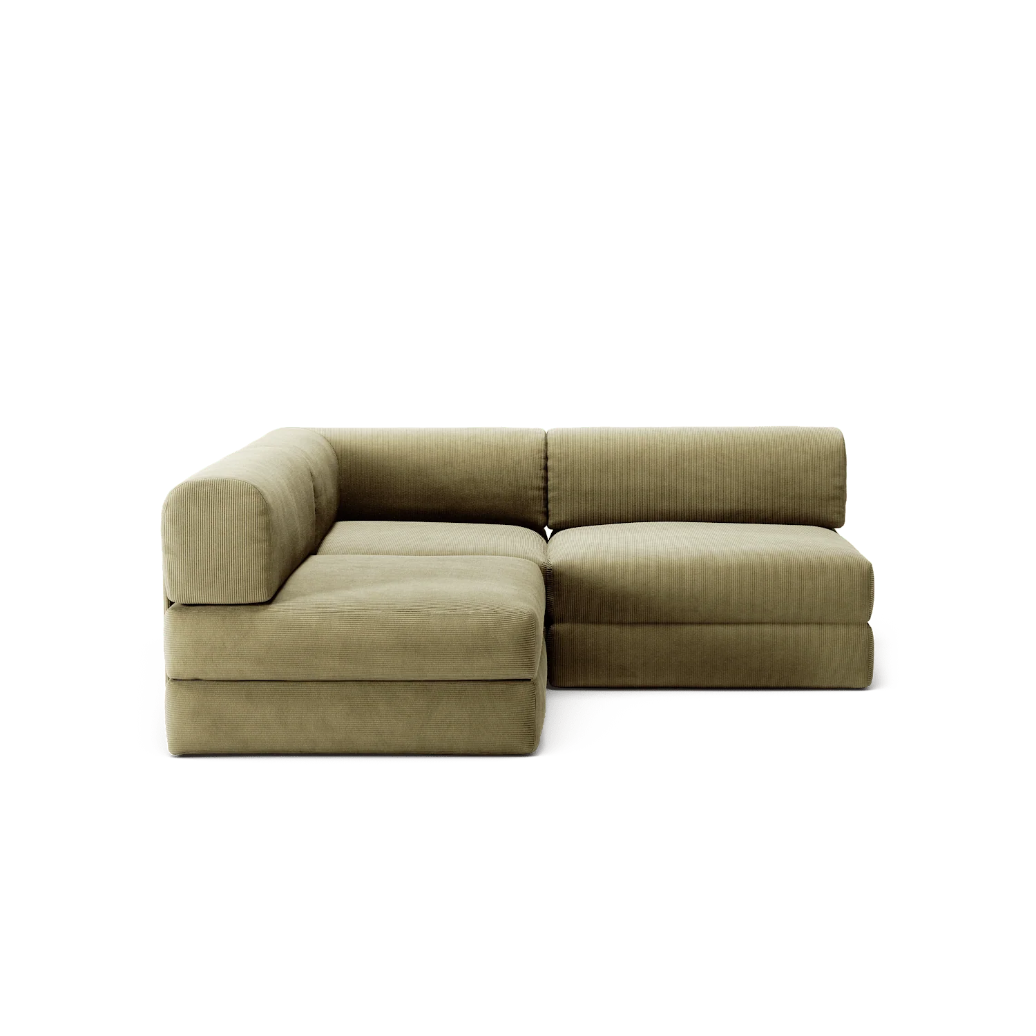 LUNA - 2 Seat Corner - Left - Corduroy Lime