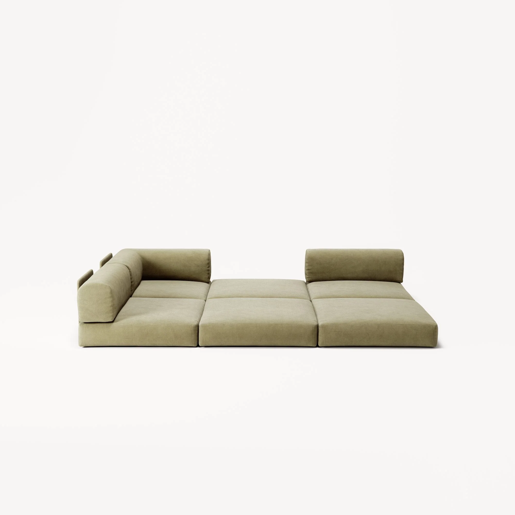 LUNA - 2 Seat Corner - Left - Corduroy Lime - Image 4