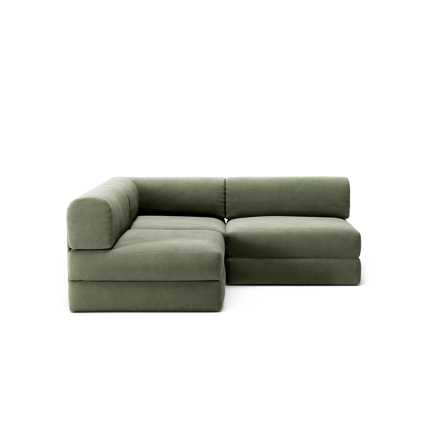 LUNA - 2 Seat Corner - Left - Corduroy Moss Green