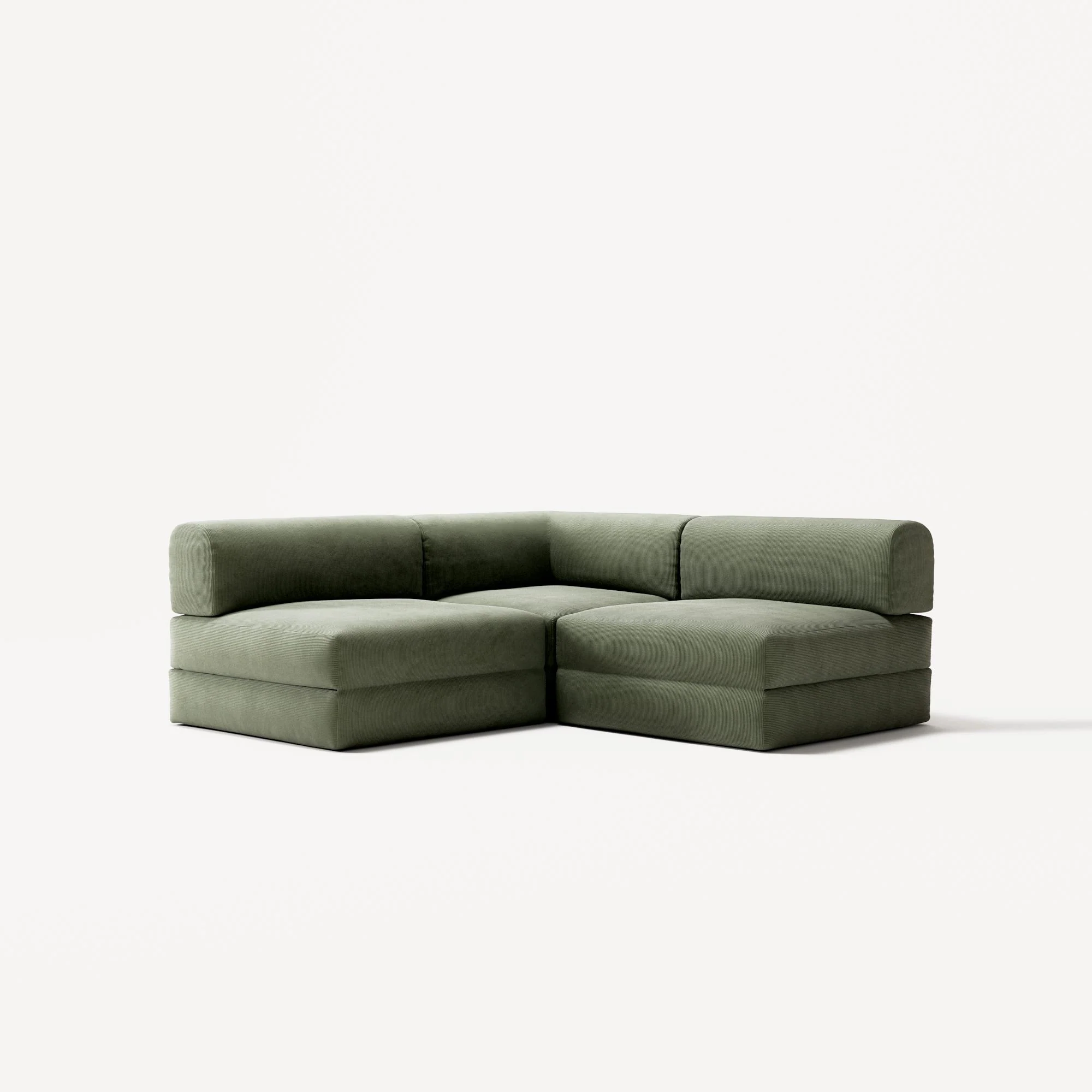 LUNA - 2 Seat Corner - Left - Corduroy Moss Green - Image 2