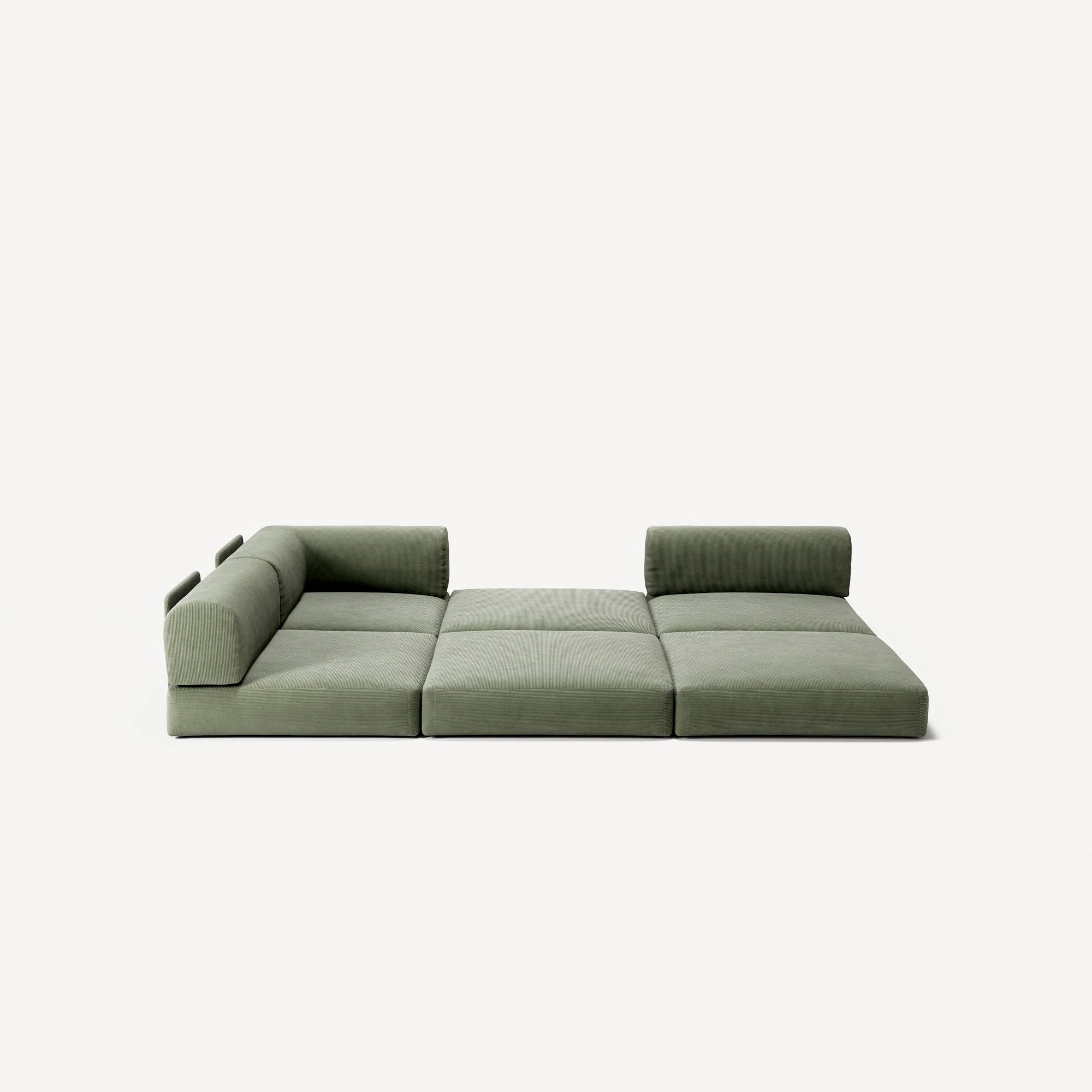 LUNA - 2 Seat Corner - Left - Corduroy Moss Green - Image 4