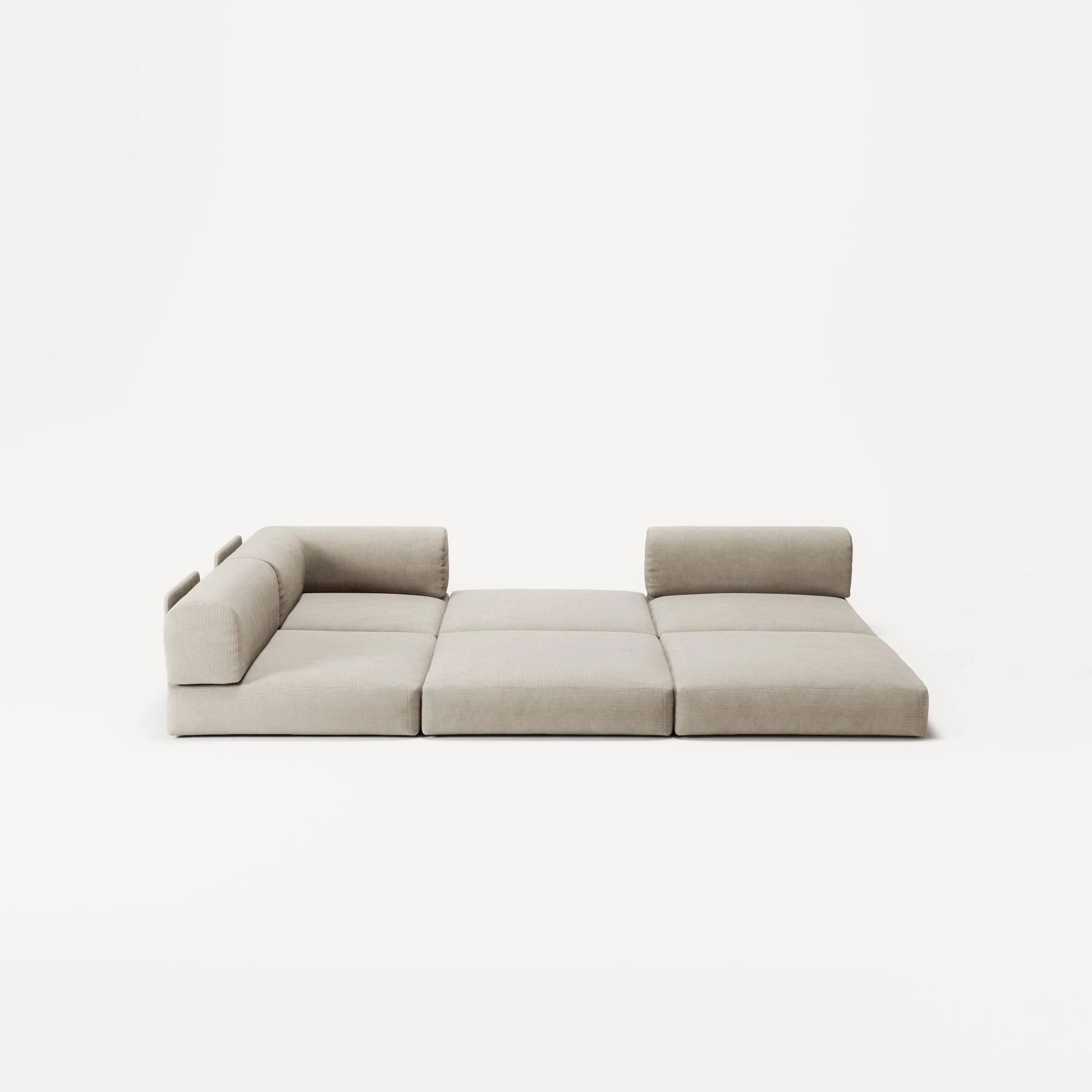 LUNA - 2 Seat Corner - Left - Corduroy Off-White - Image 4