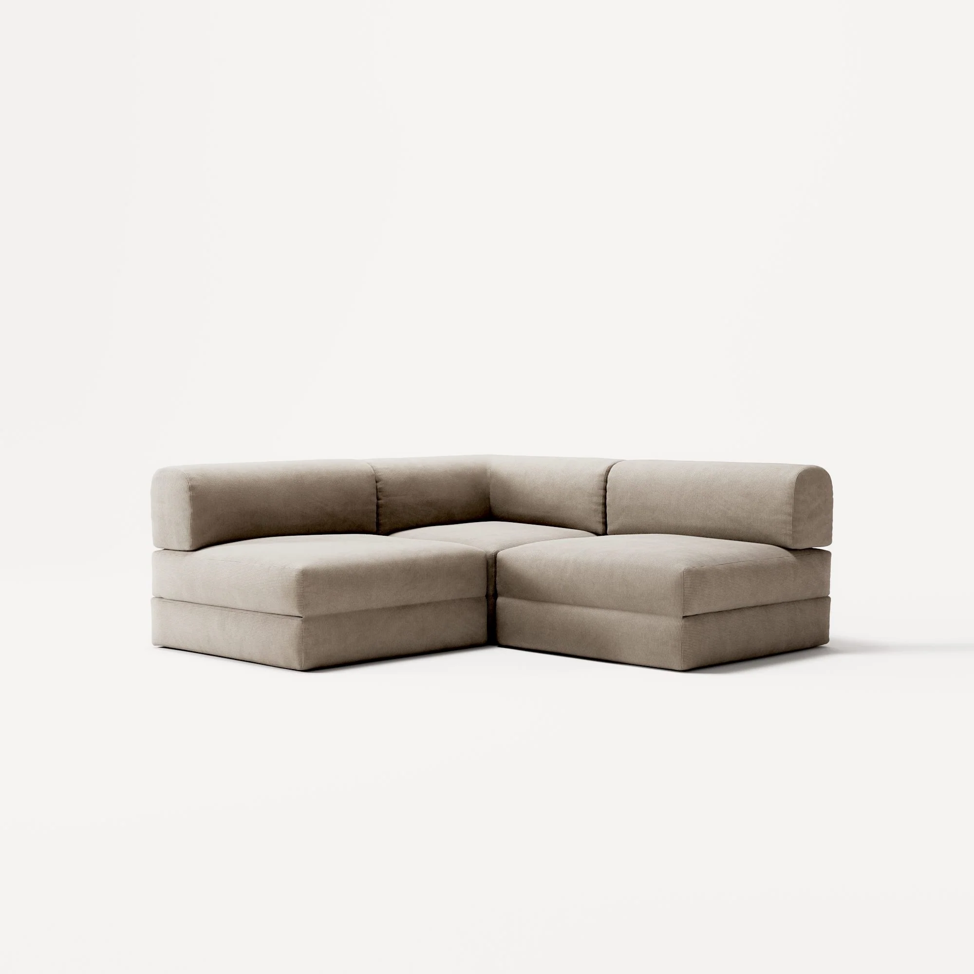 LUNA - 2 Seat Corner - Left - Corduroy Pale Beige - Image 2
