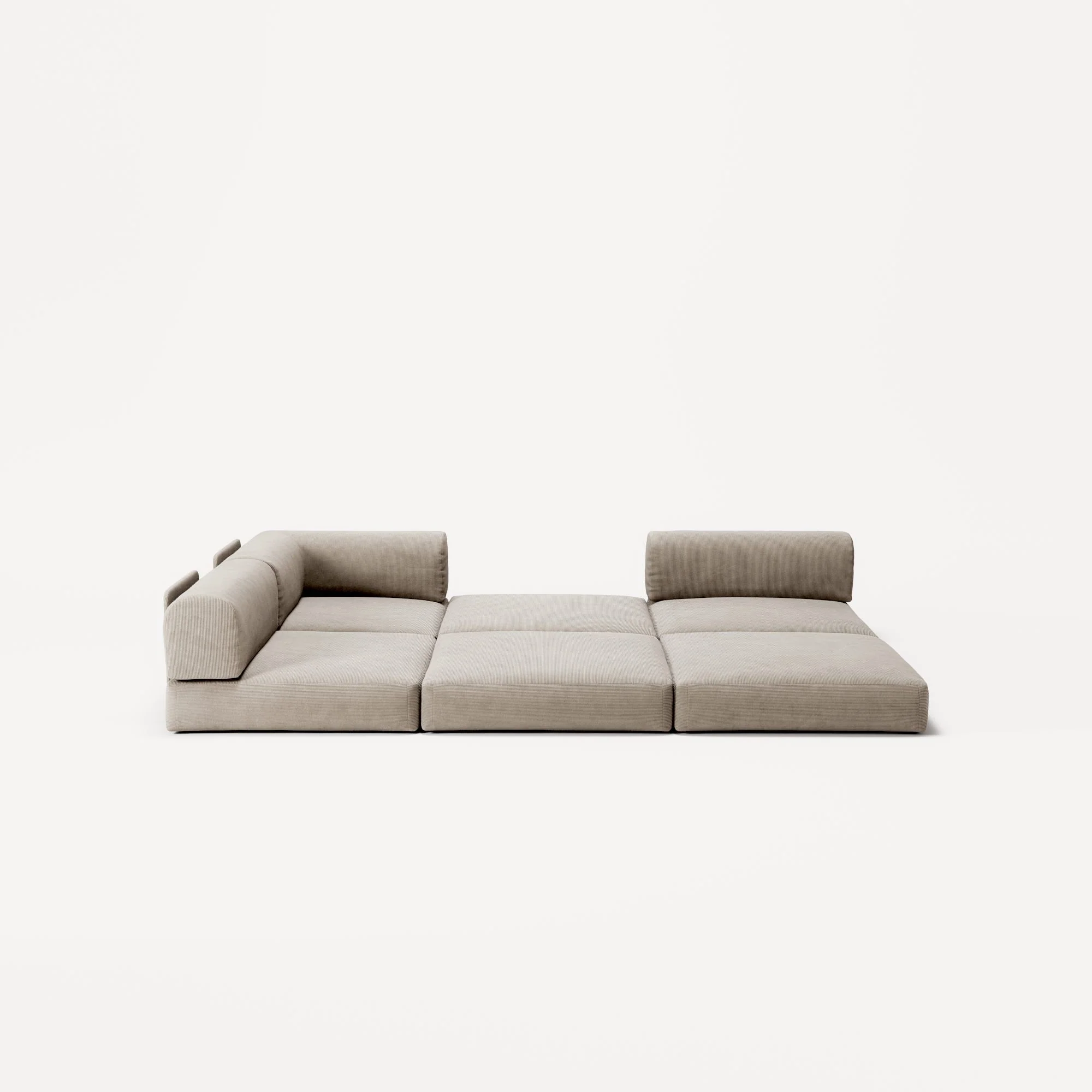 LUNA - 2 Seat Corner - Left - Corduroy Pale Beige - Image 4