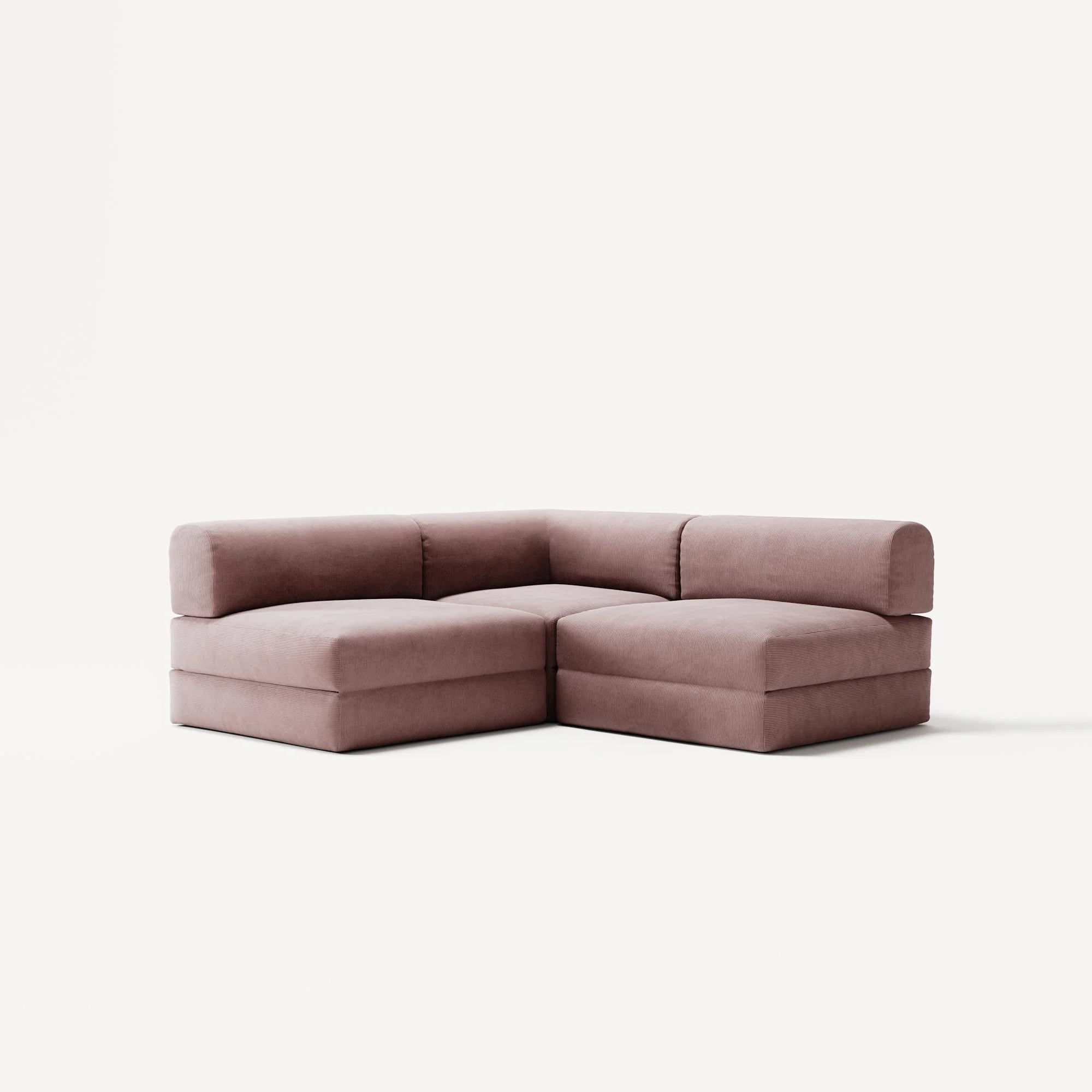 LUNA - 2 Seat Corner - Left - Corduroy Soft Pink - Image 2