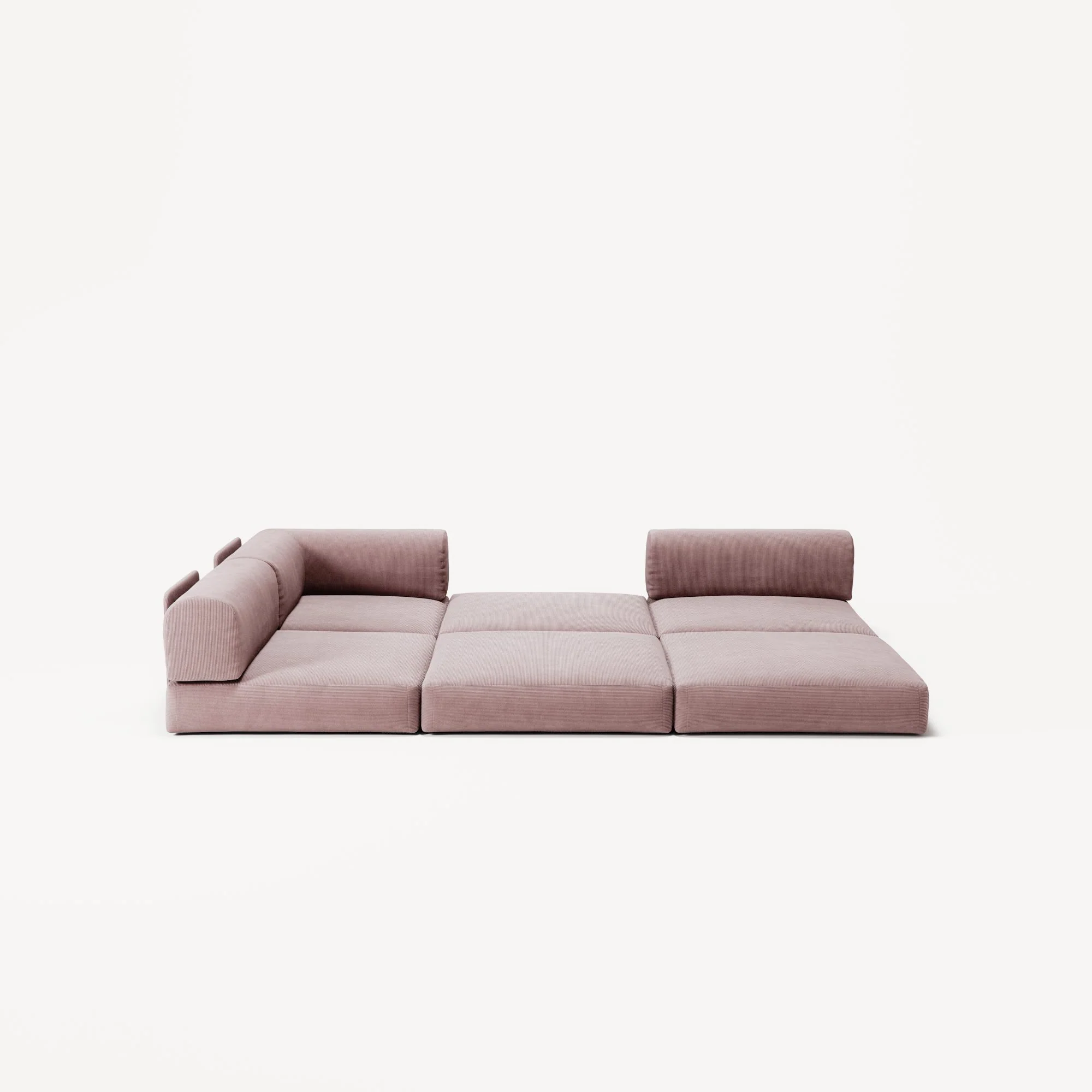 LUNA - 2 Seat Corner - Left - Corduroy Soft Pink - Image 4