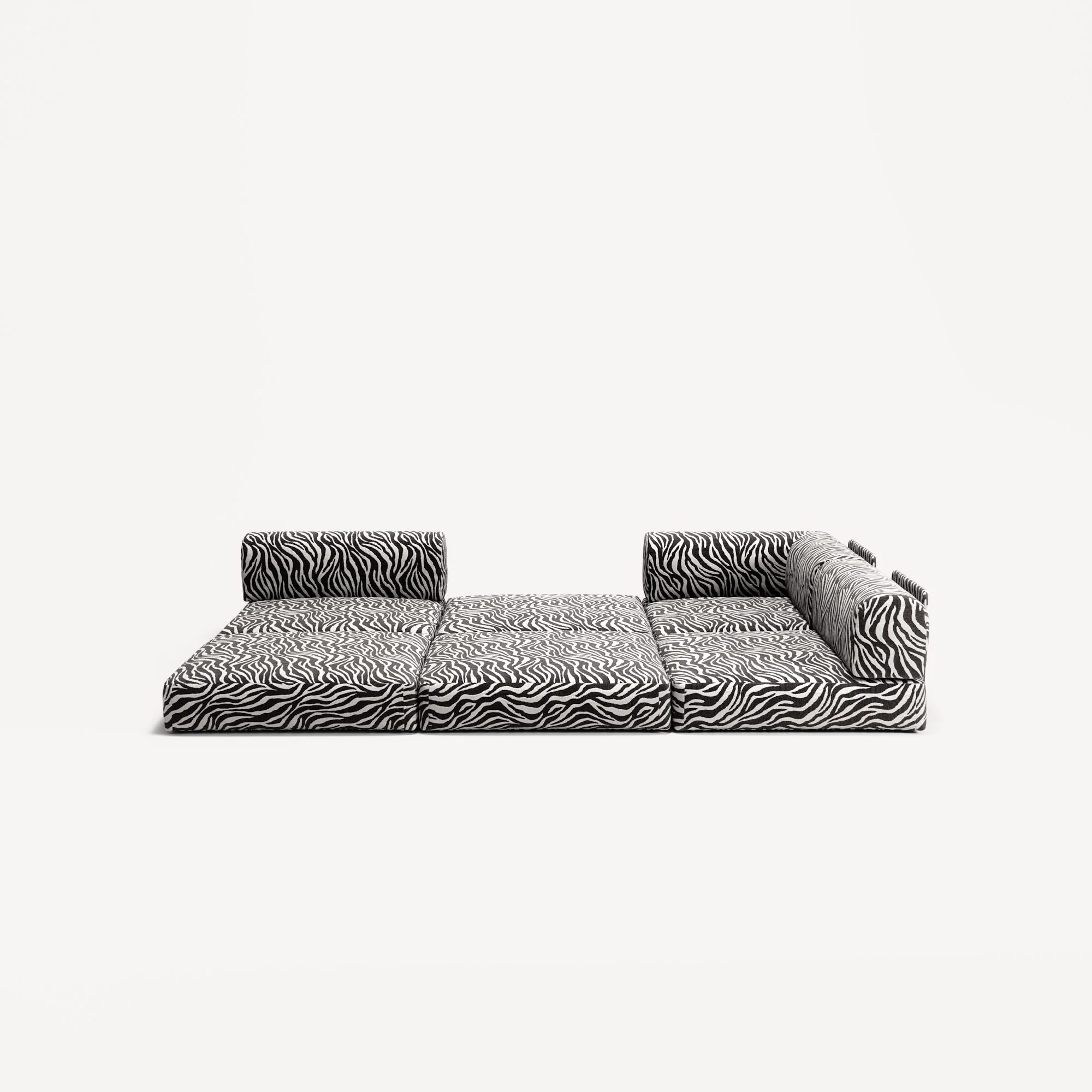 LUNA - 2 Seat Corner - Right - Chenille Jacquard Zebra Black White - Image 4