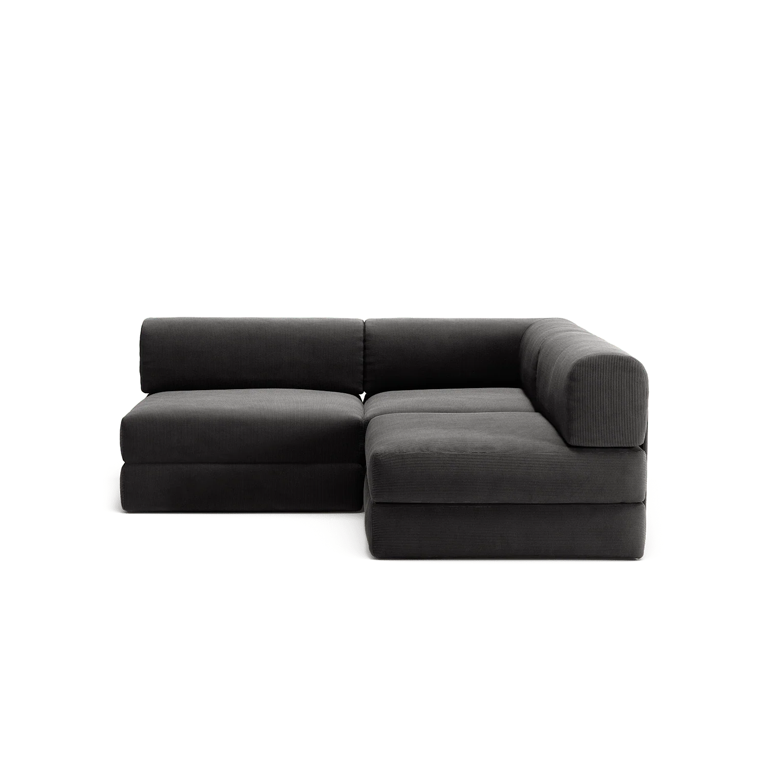 LUNA - 2 Seat Corner - Right - Corduroy Charcoal