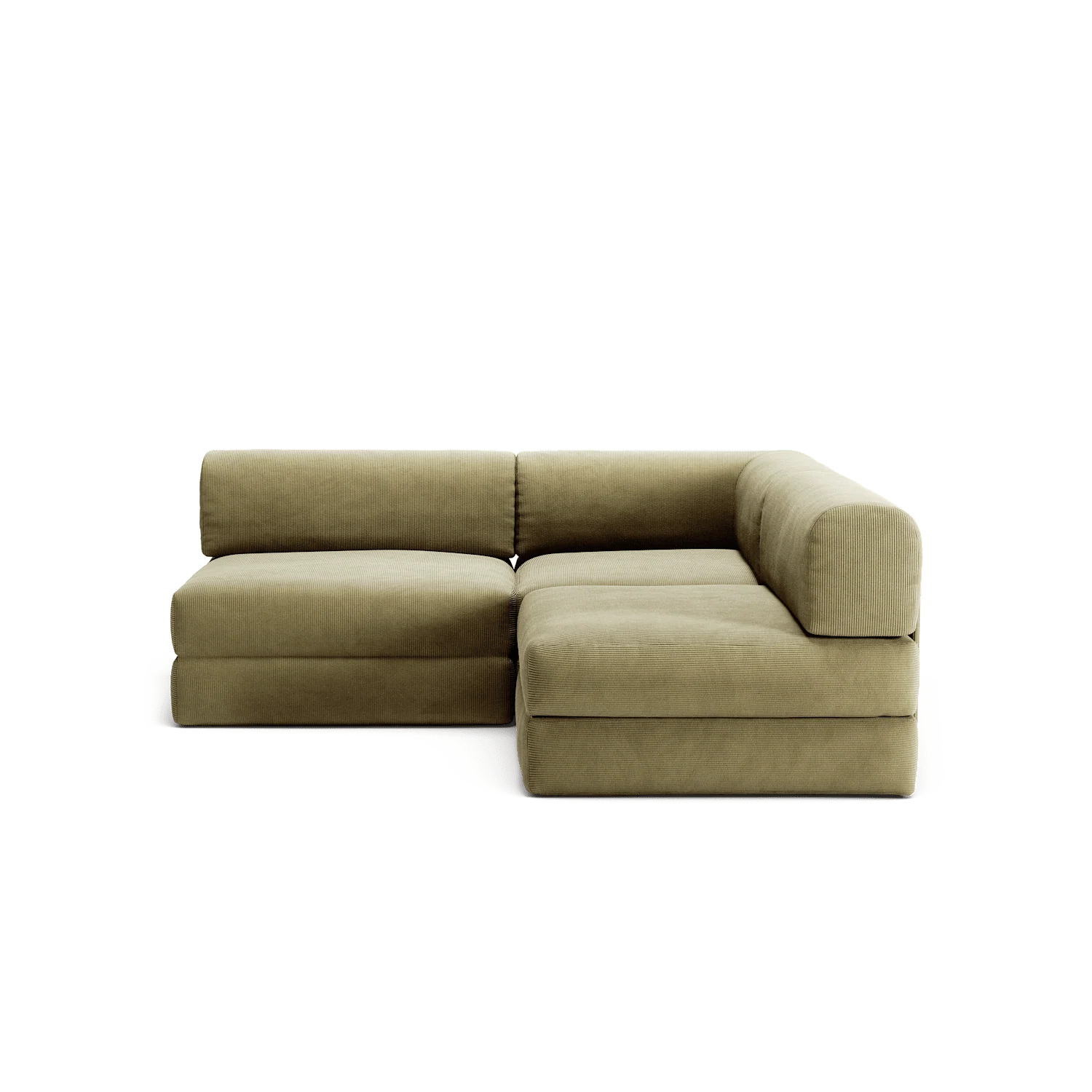 LUNA - 2 Seat Corner - Right - Corduroy Lime