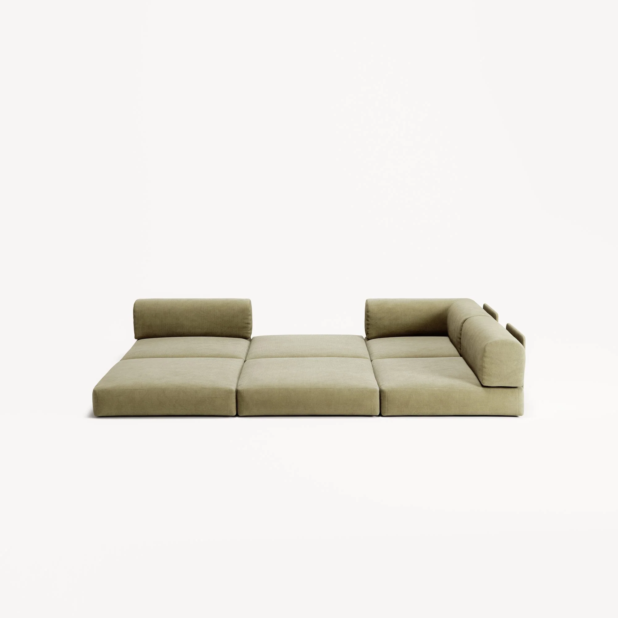 LUNA - 2 Seat Corner - Right - Corduroy Lime - Image 4