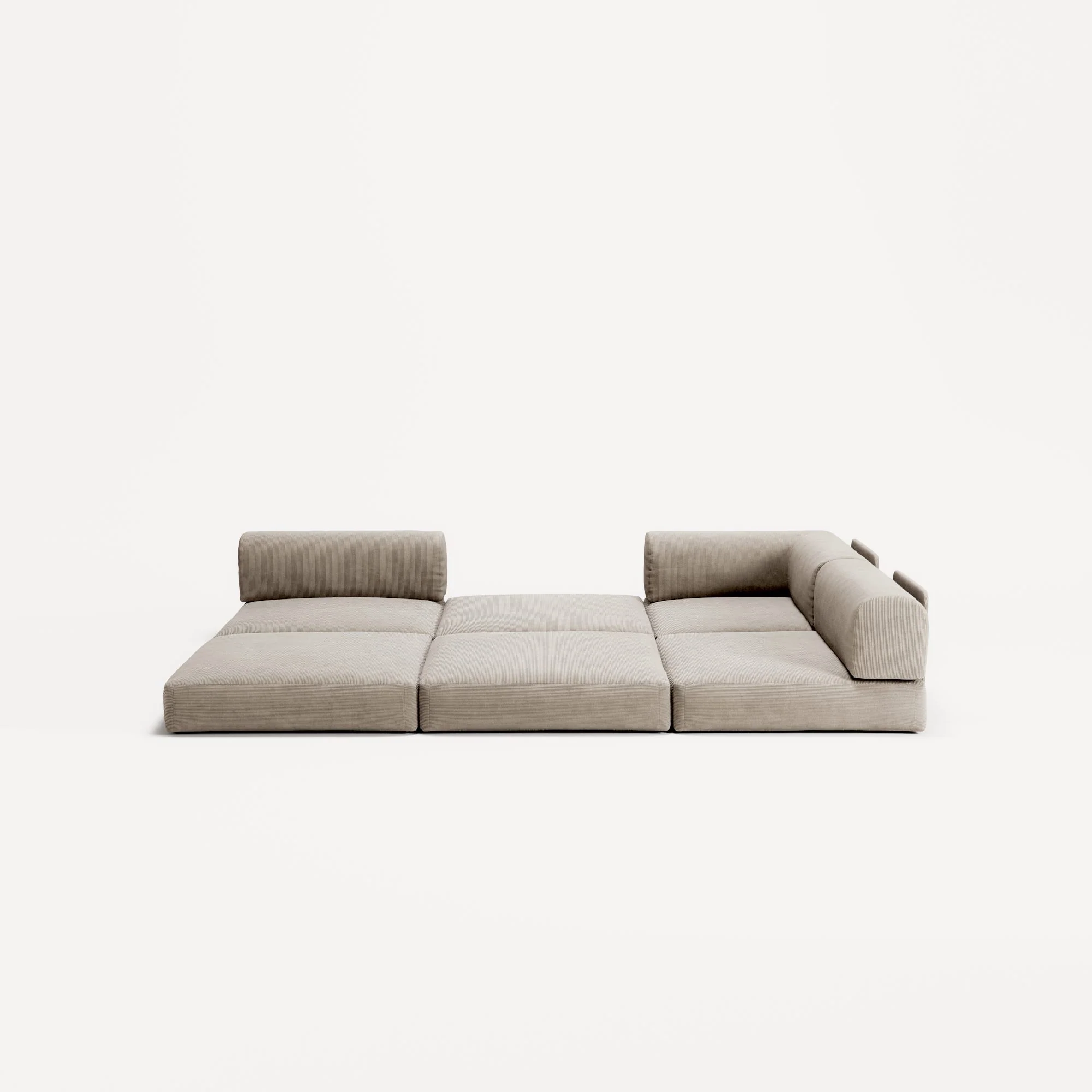 LUNA - 2 Seat Corner - Right - Corduroy Pale Beige - Image 4