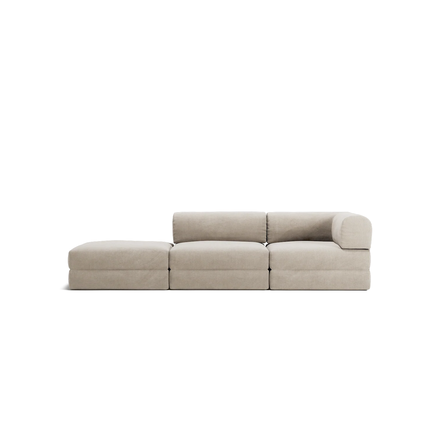 LUNA - 2 Seat with open end - Left - Corduroy Pale Beige