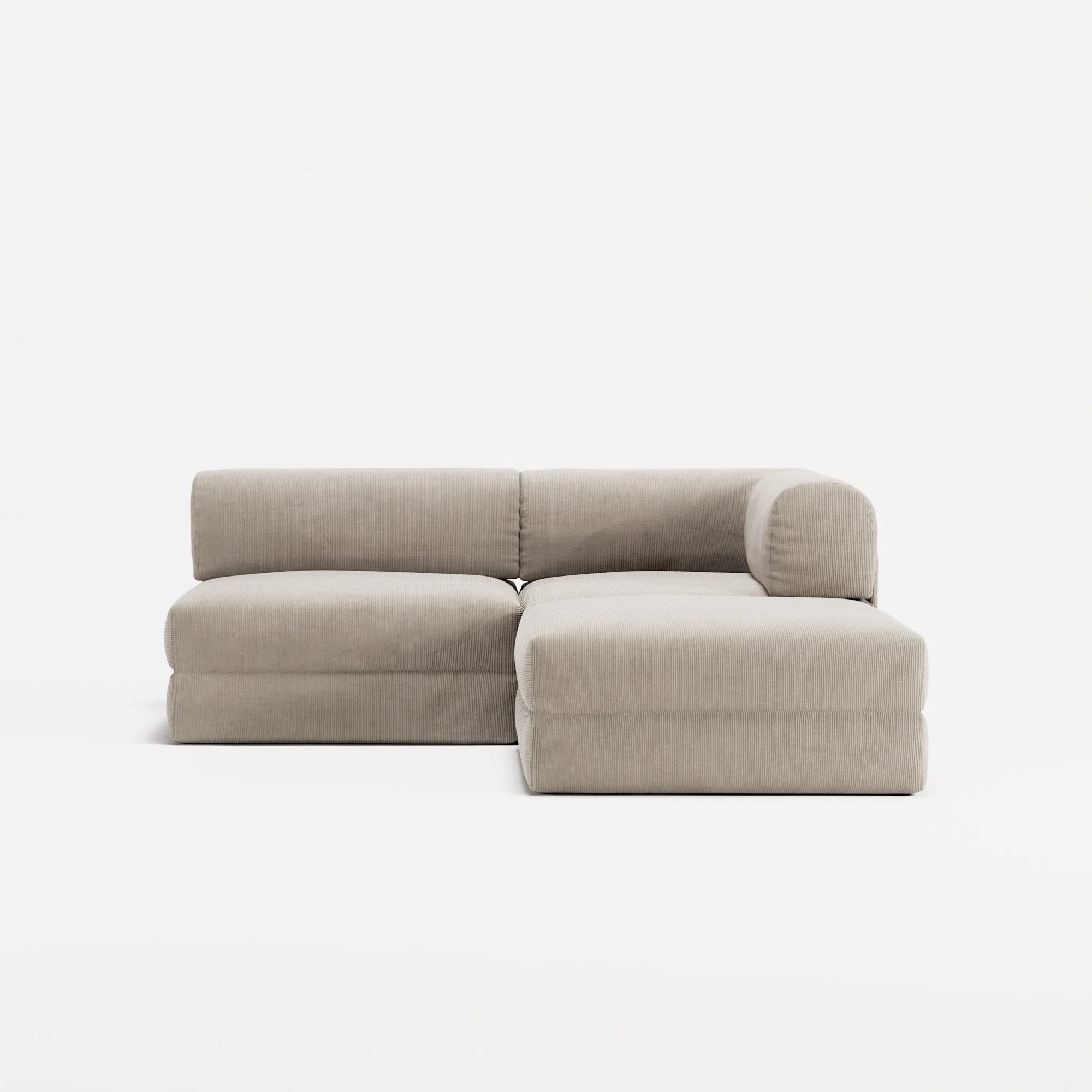 LUNA - 2 Seat with open end - Left - Corduroy Pale Beige - Image 5