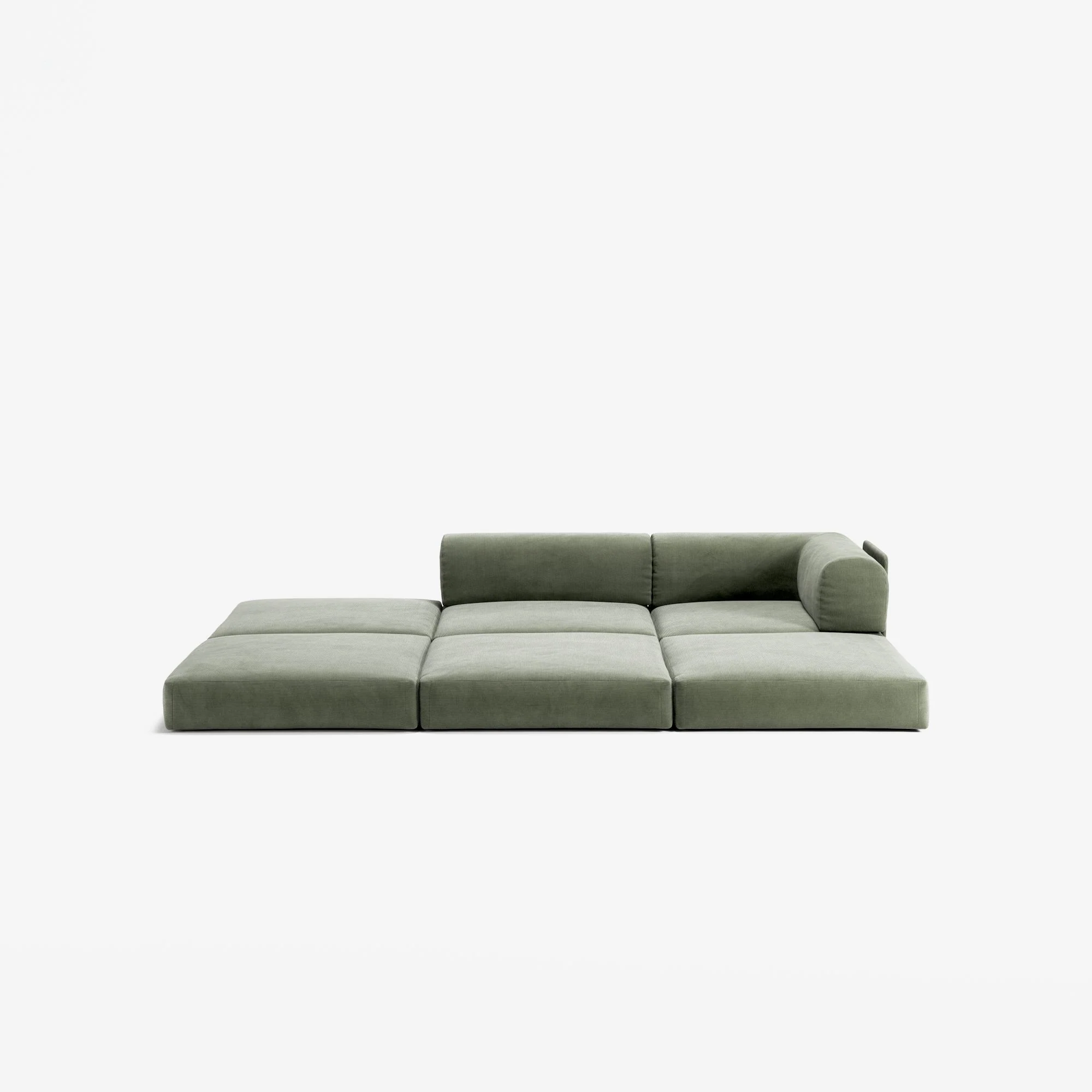 LUNA - 2 Seat with open end - Left - Corduroy Moss Green - Image 4