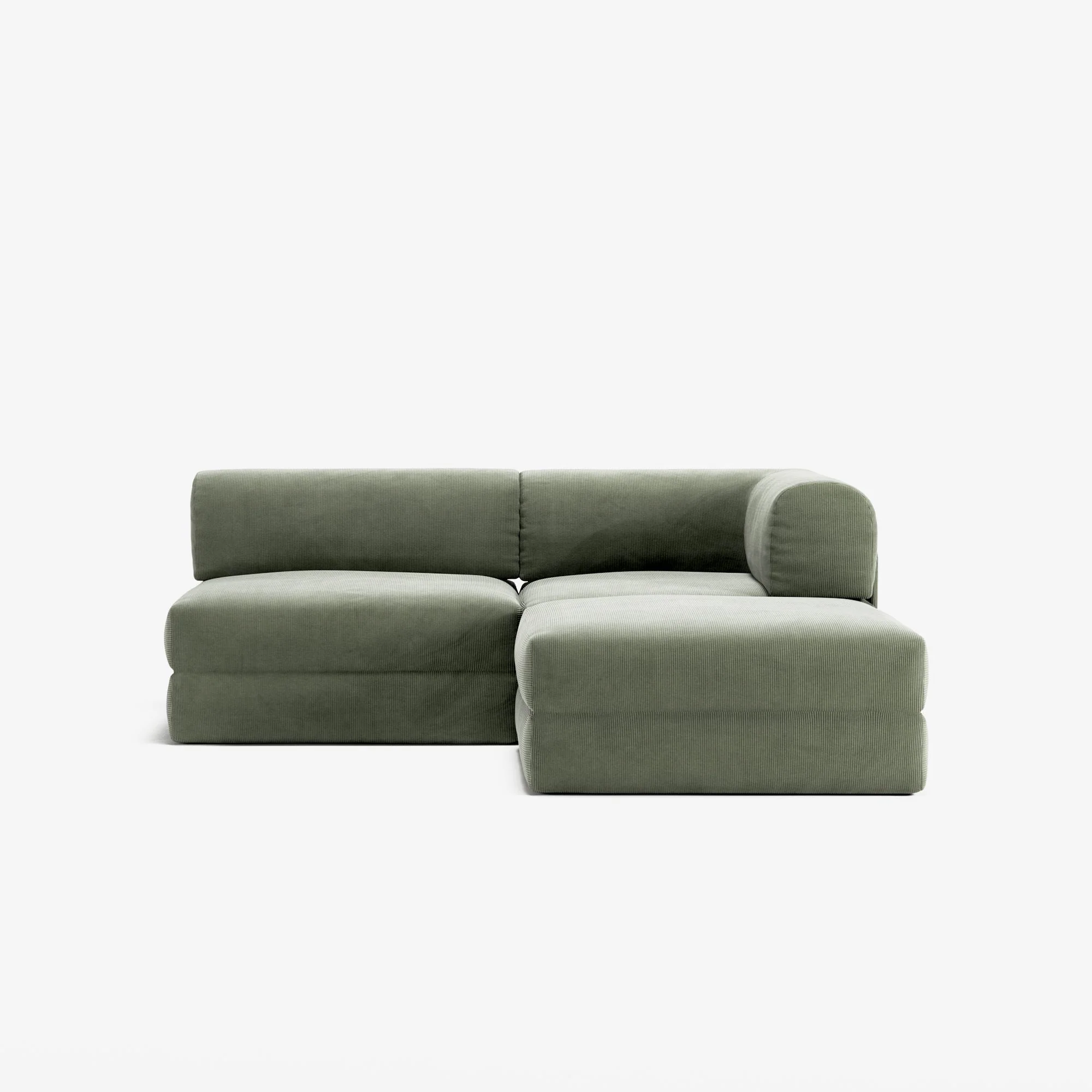 LUNA - 2 Seat with open end - Left - Corduroy Moss Green - Image 5