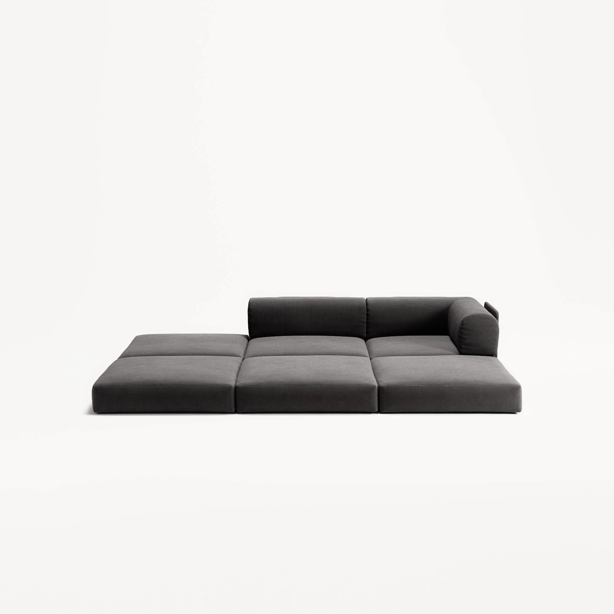 LUNA - 2 Seat with open end - Left - Corduroy Charcoal - Image 4