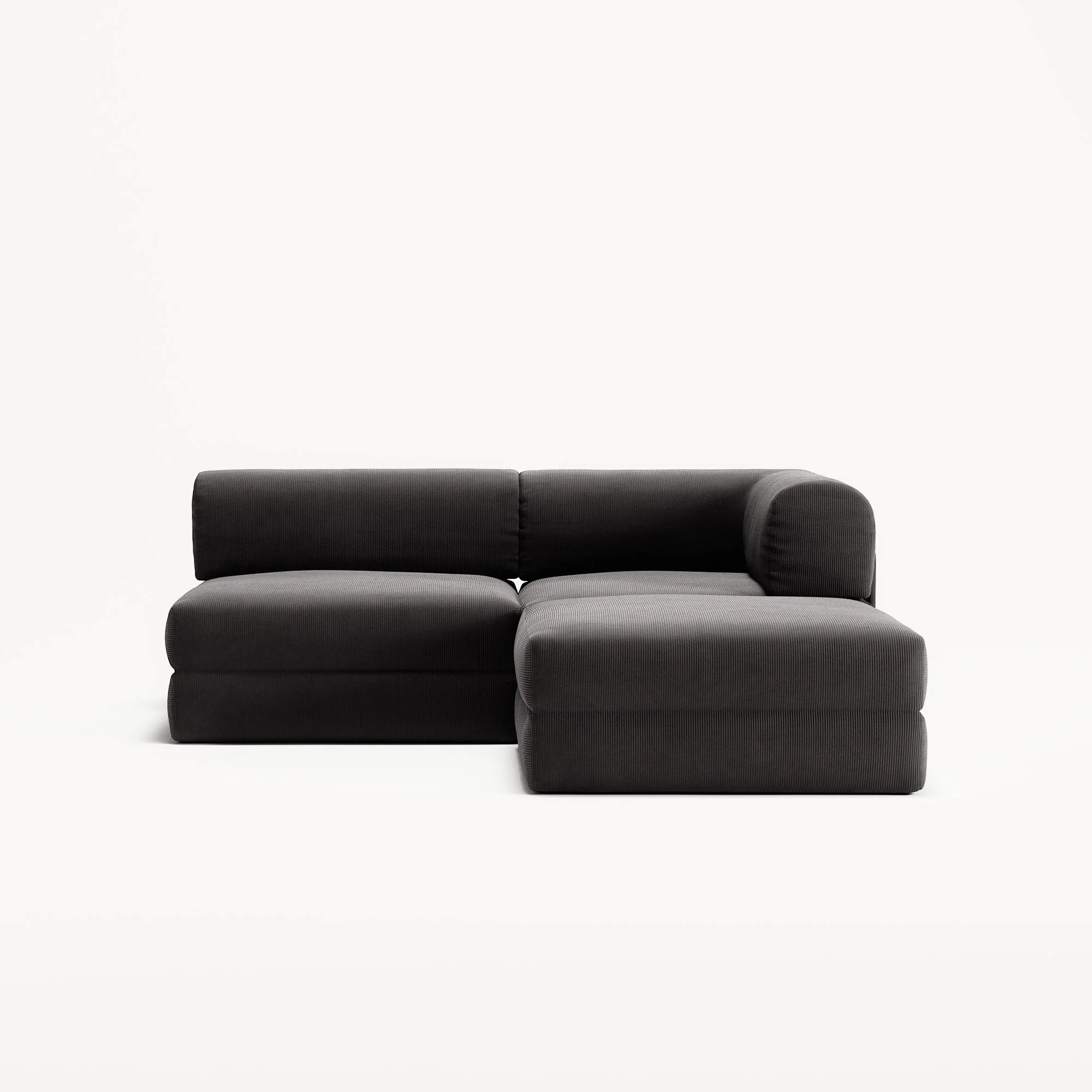 LUNA - 2 Seat with open end - Left - Corduroy Charcoal - Image 5