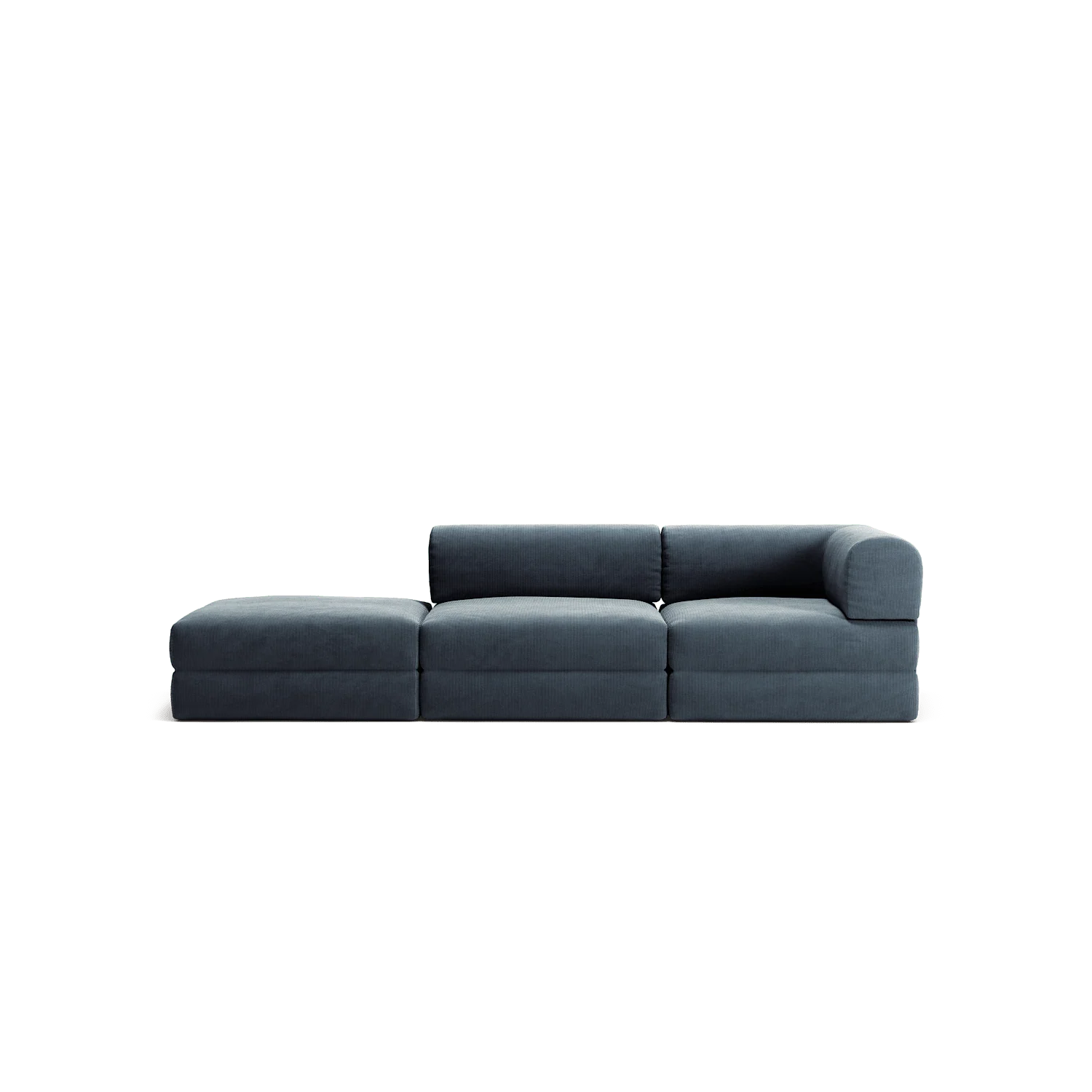 LUNA - 2 Seat with open end - Left - Corduroy Dark Blue