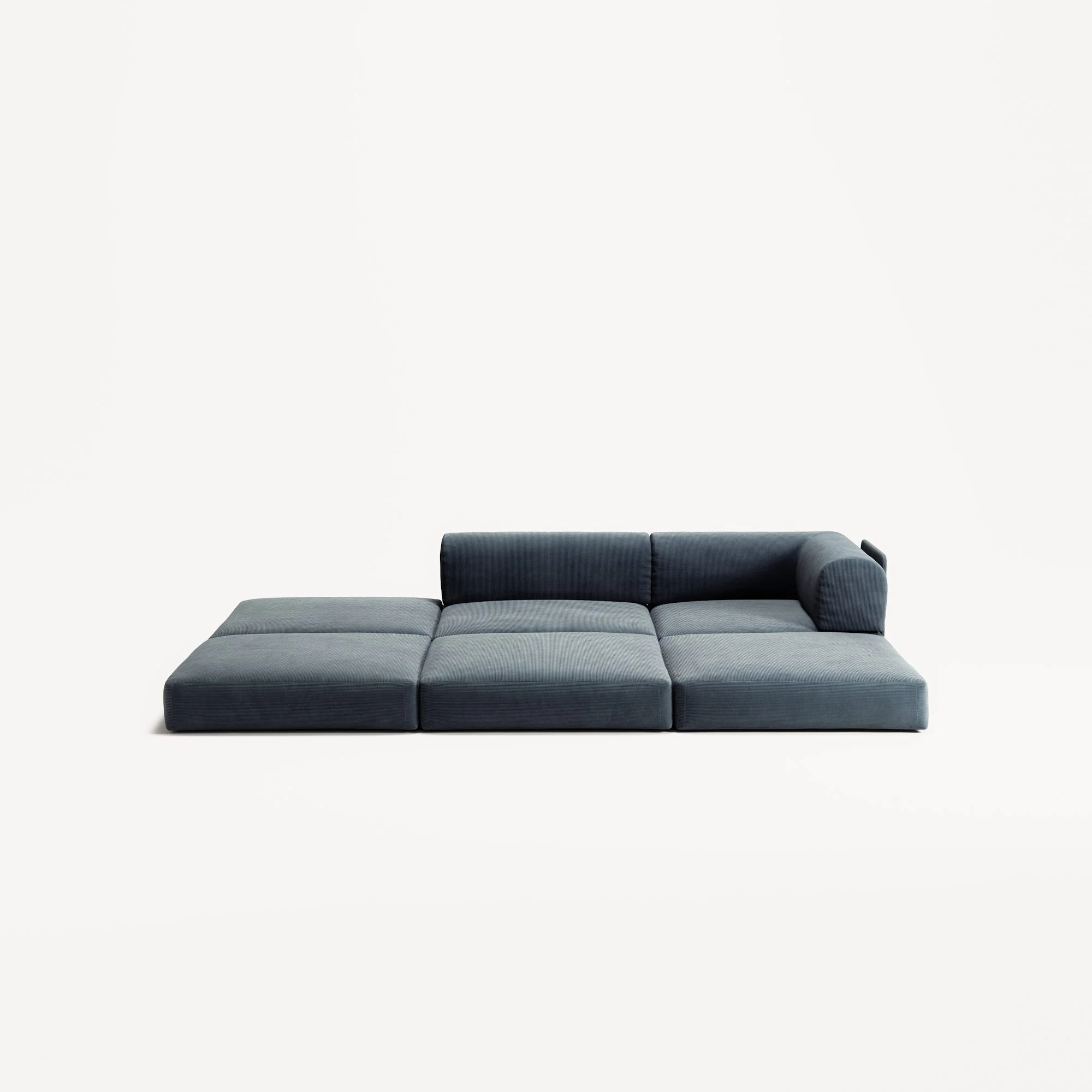 LUNA - 2 Seat with open end - Left - Corduroy Dark Blue - Image 4