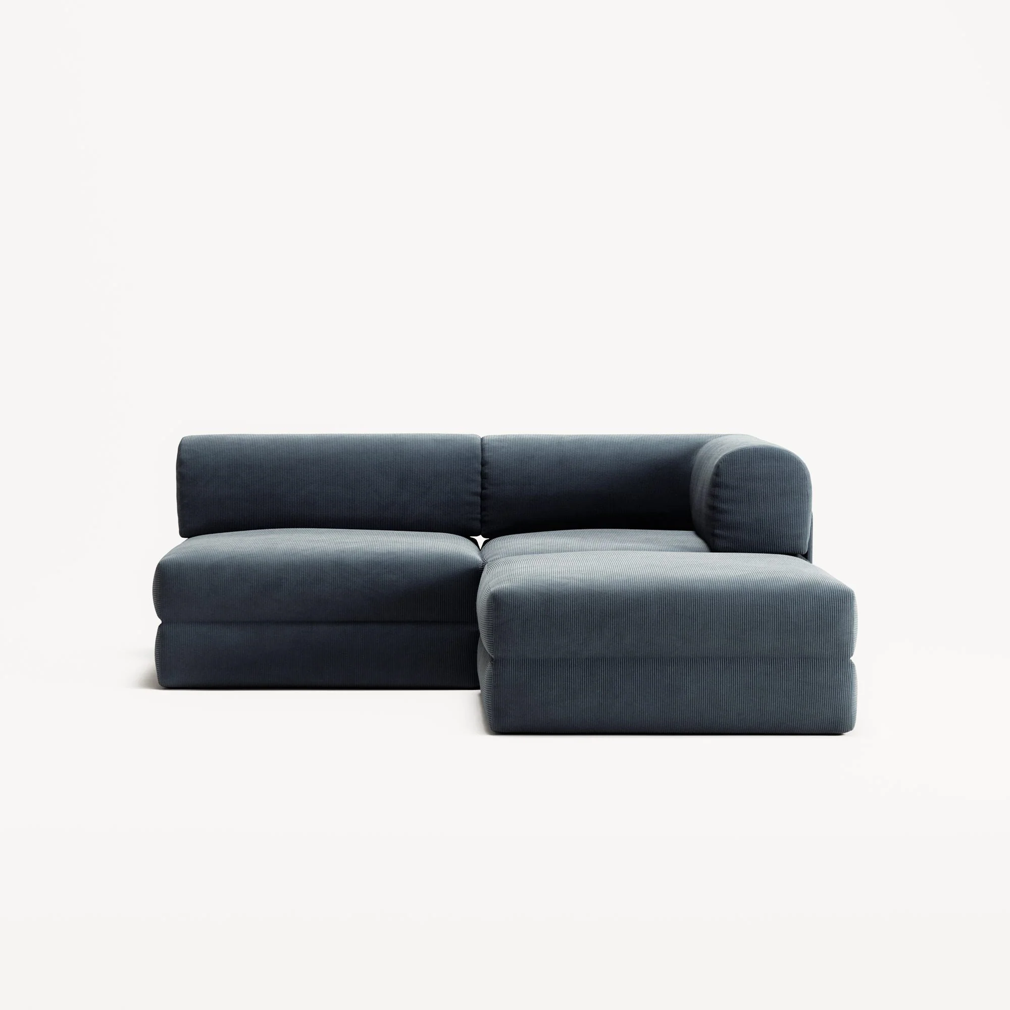 LUNA - 2 Seat with open end - Left - Corduroy Dark Blue - Image 5