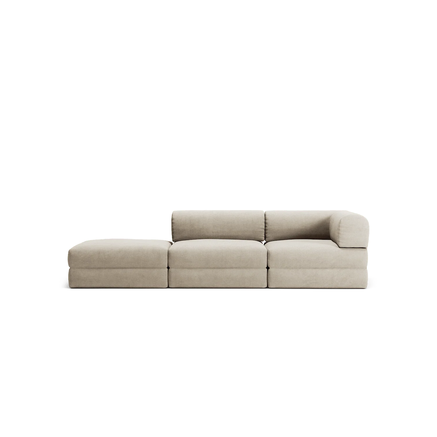 LUNA - 2 Seat with open end - Left - Corduroy Off-White