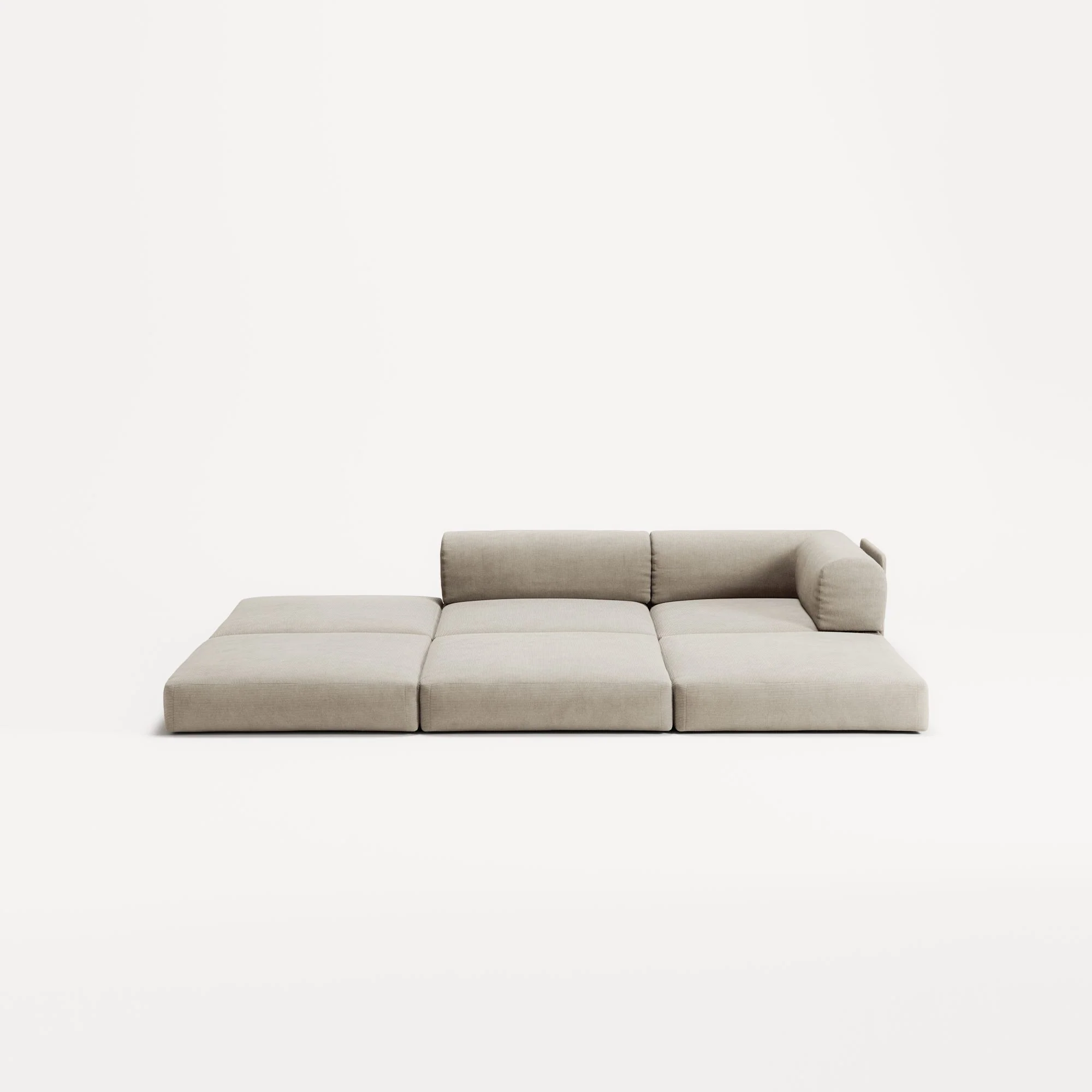 LUNA - 2 Seat with open end - Left - Corduroy Off-White - Image 4