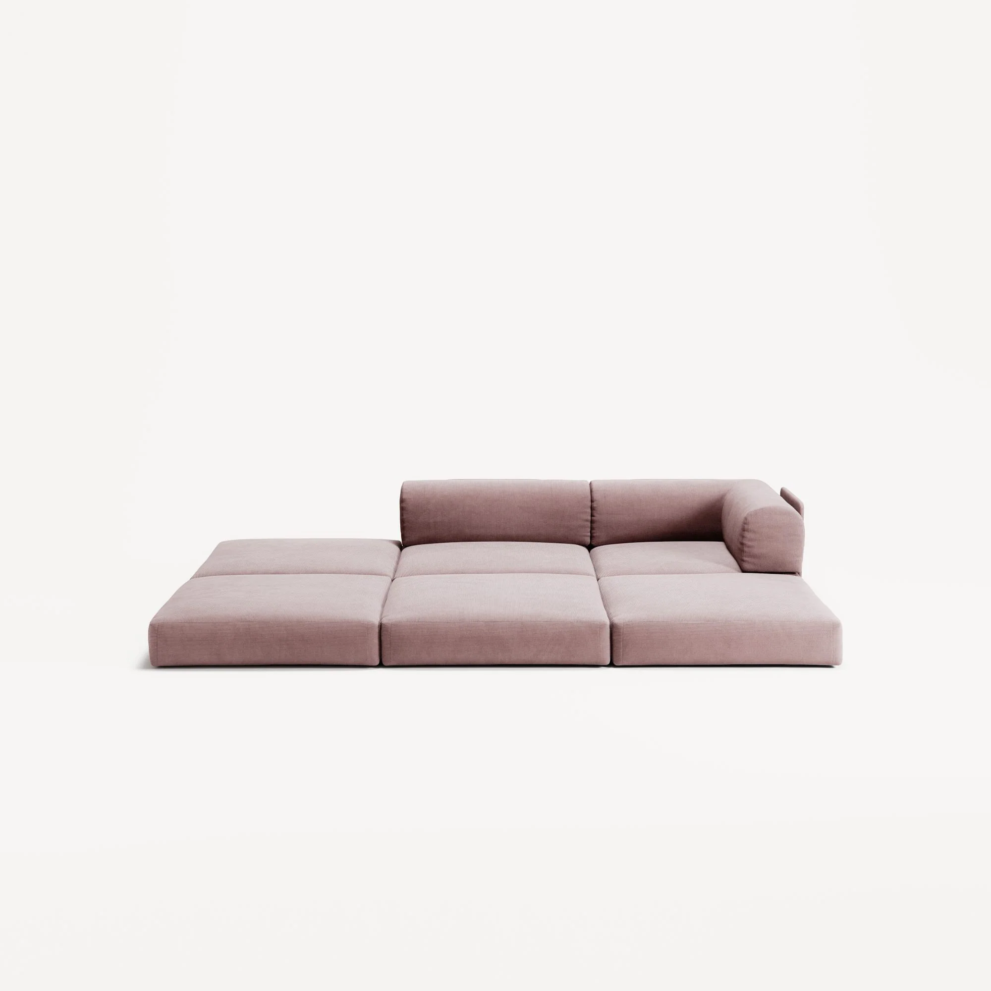 LUNA - 2 Seat with open end - Left - Corduroy Soft Pink - Image 4