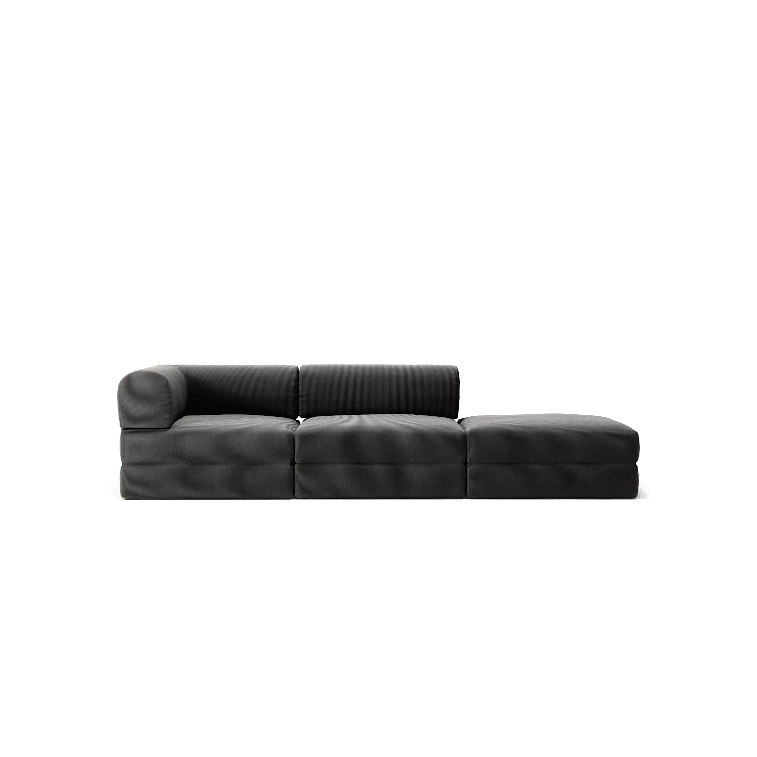 LUNA - 2 Seat with open end - Right - Corduroy Charcoal