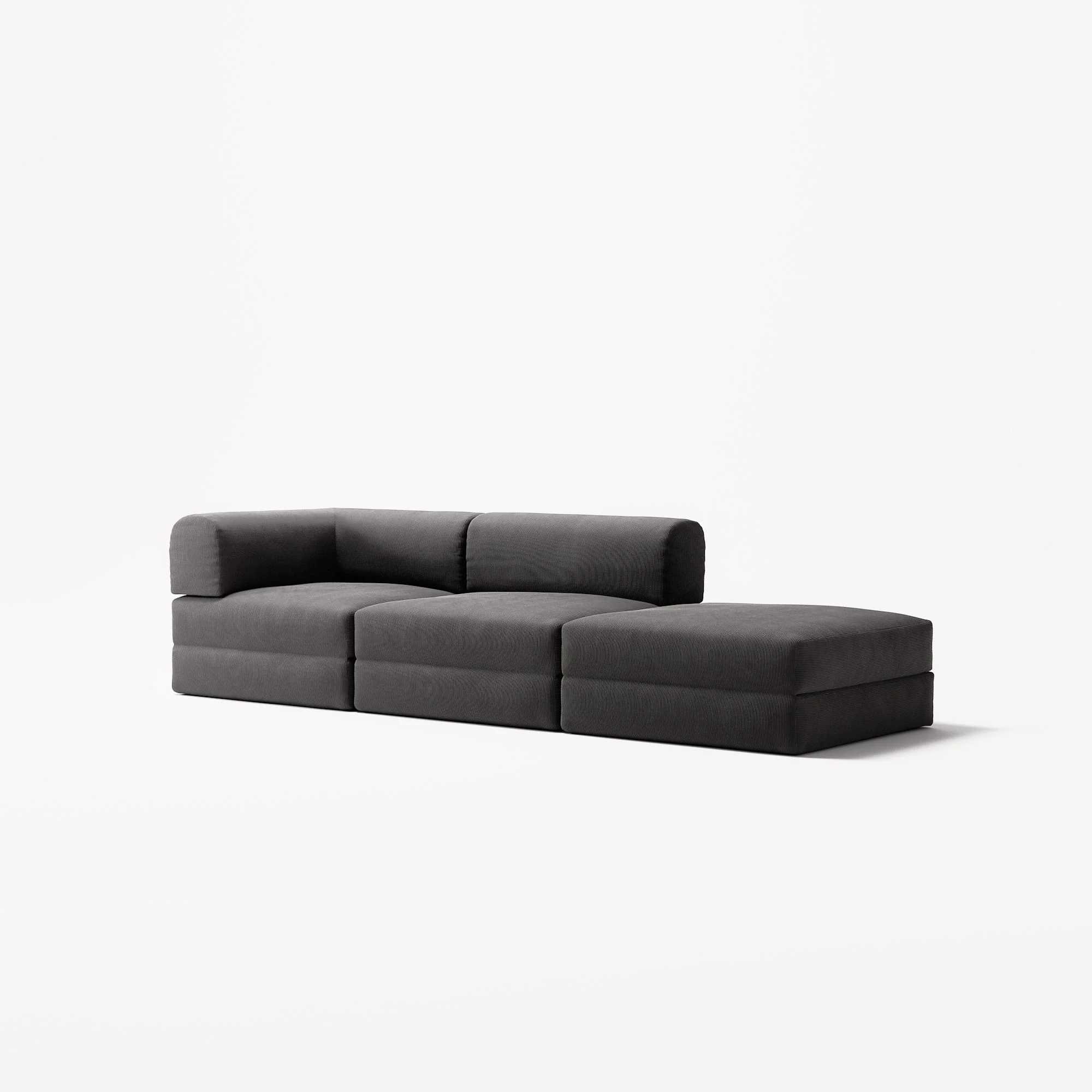 LUNA - 2 Seat with open end - Right - Corduroy Charcoal - Image 2