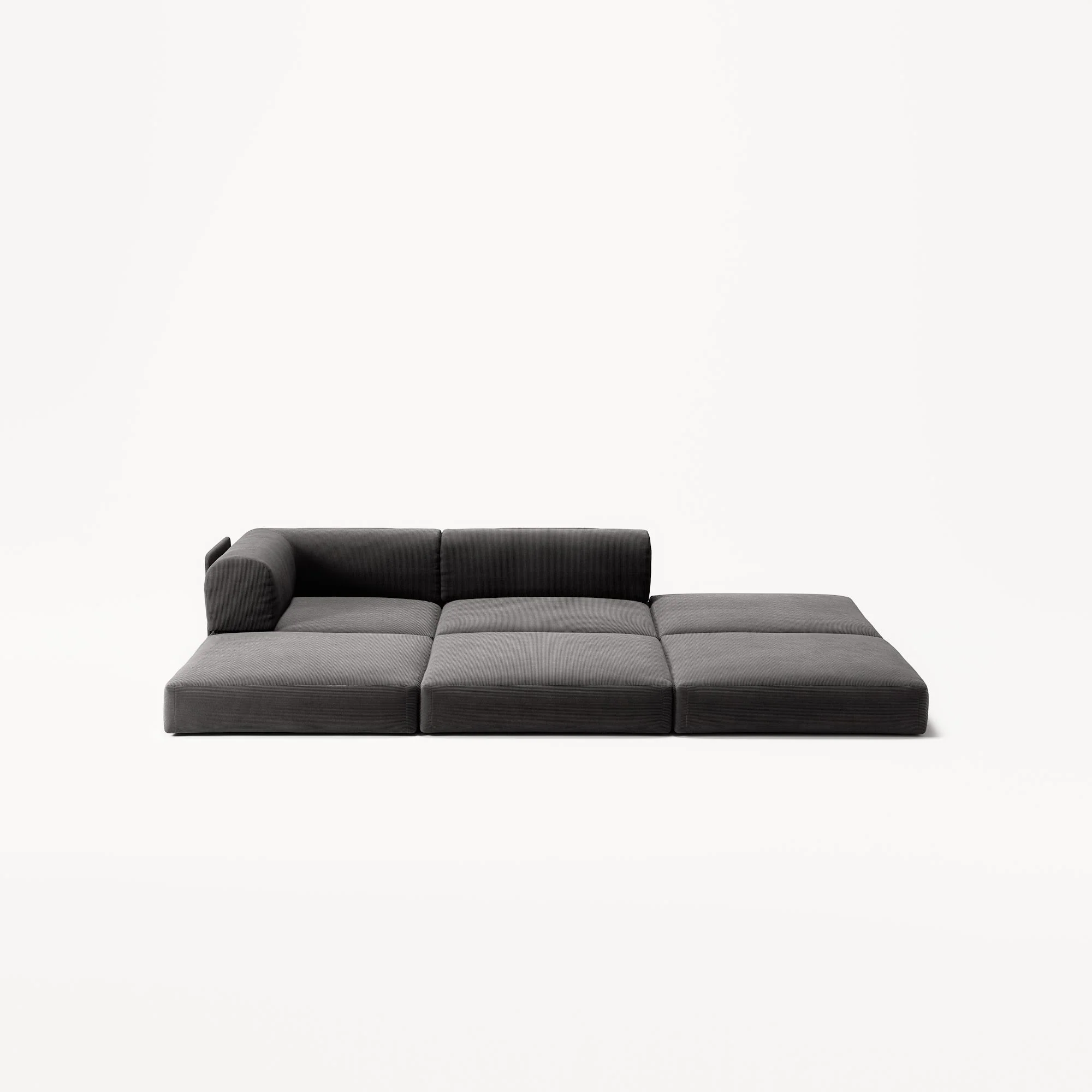 LUNA - 2 Seat with open end - Right - Corduroy Charcoal - Image 4