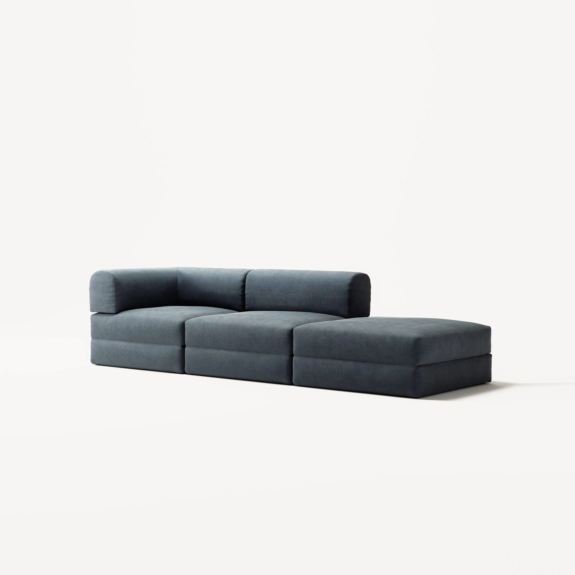 LUNA - 2 Seat with open end - Right - Corduroy Dark Blue - Image 2