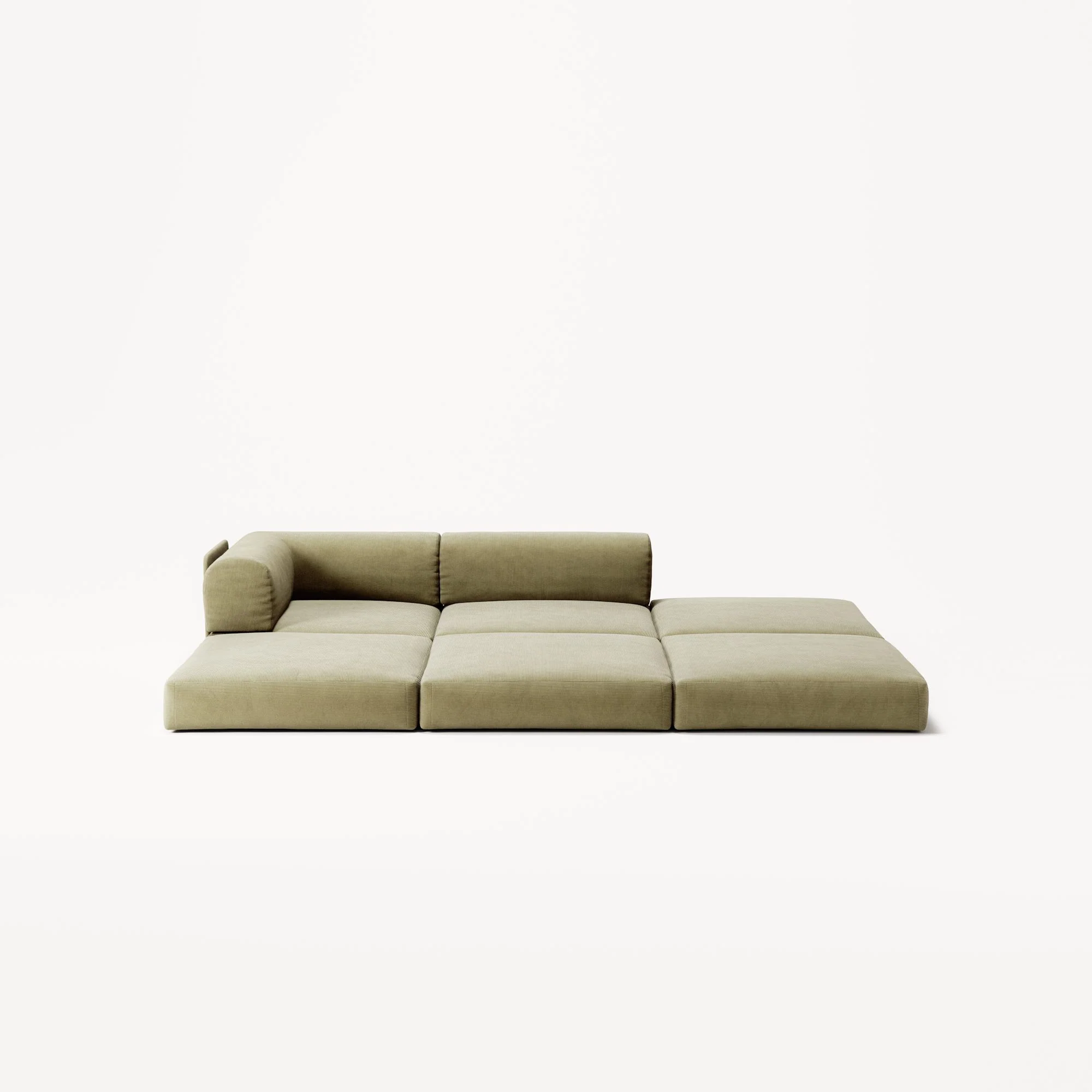 LUNA - 2 Seat with open end - Right - Corduroy Lime - Image 4