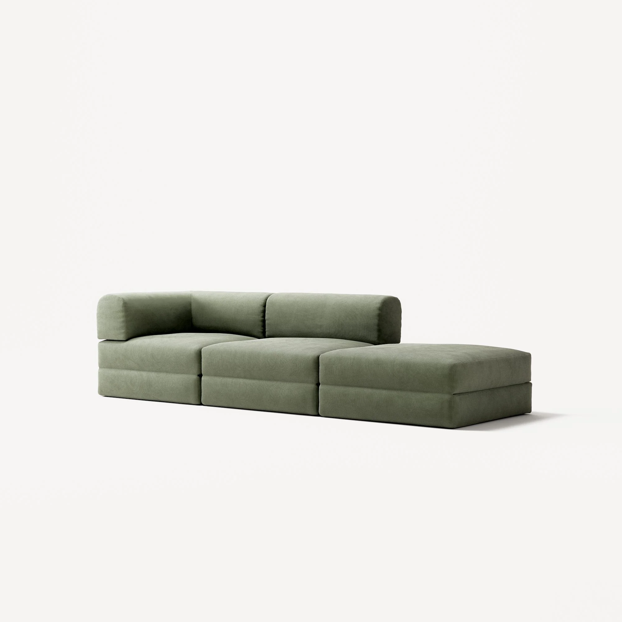 LUNA - 2 Seat with open end - Right - Corduroy Moss Green - Image 2