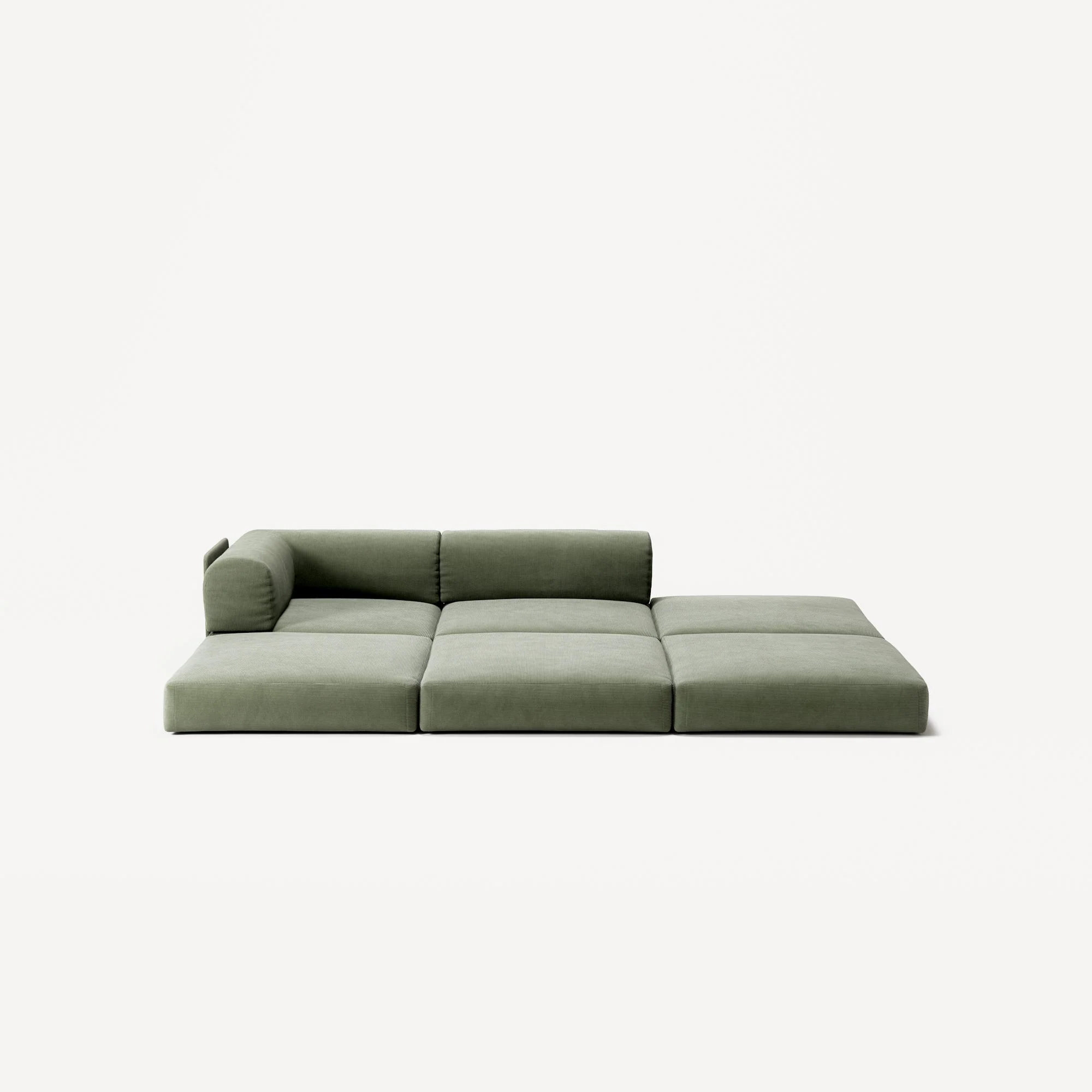 LUNA - 2 Seat with open end - Right - Corduroy Moss Green - Image 4