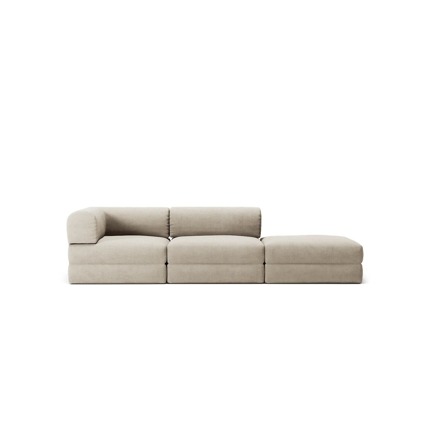 LUNA - 2 Seat with open end - Right - Corduroy Off-White