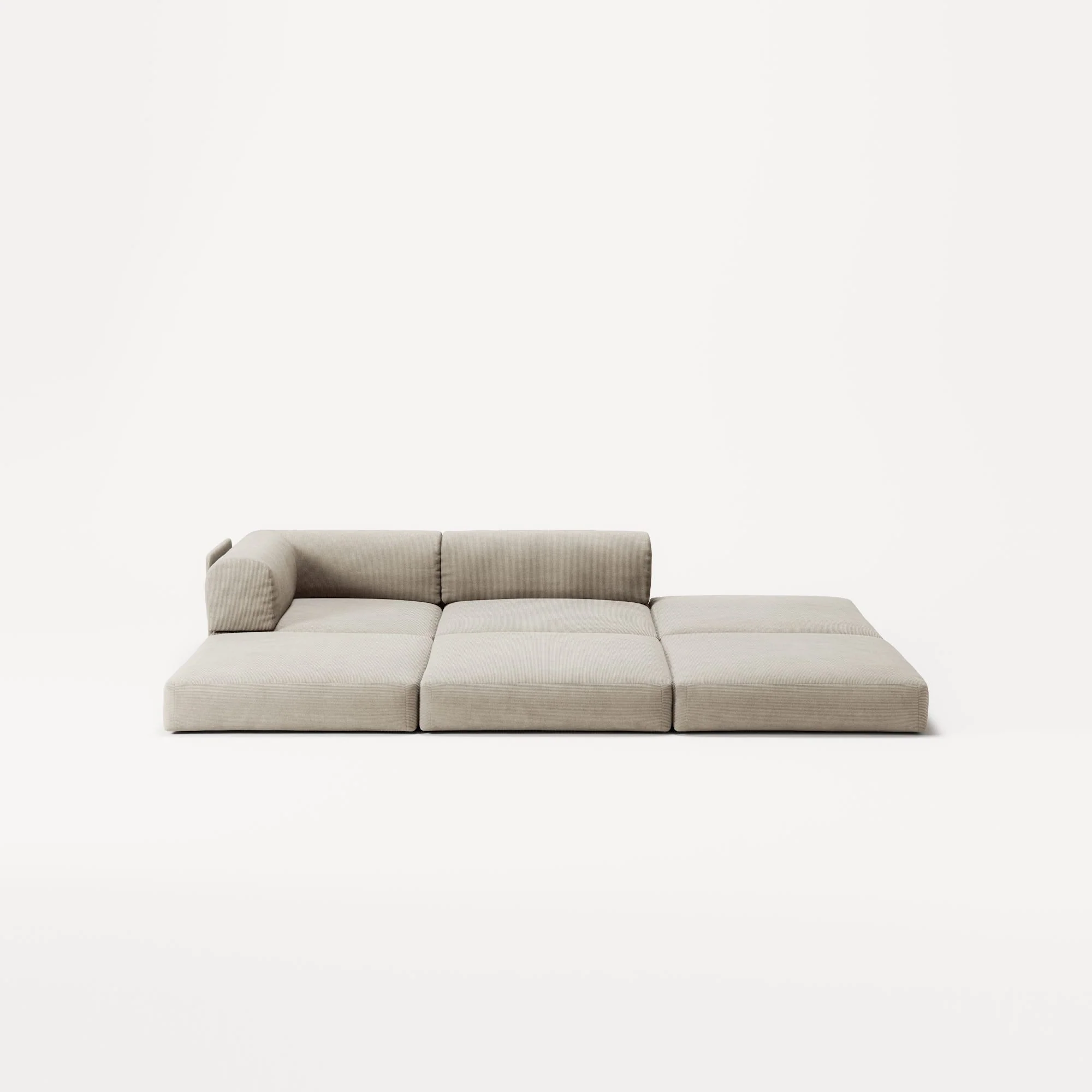 LUNA - 2 Seat with open end - Right - Corduroy Off-White - Image 4