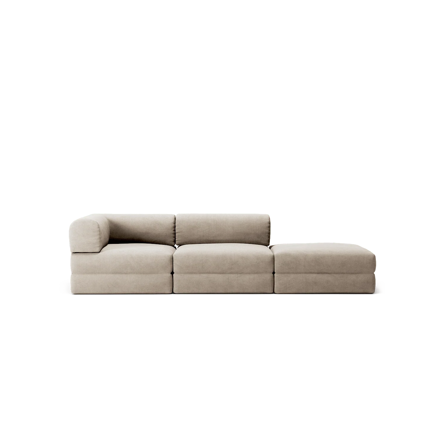 LUNA - 2 Seat with open end - Right - Corduroy Pale Beige
