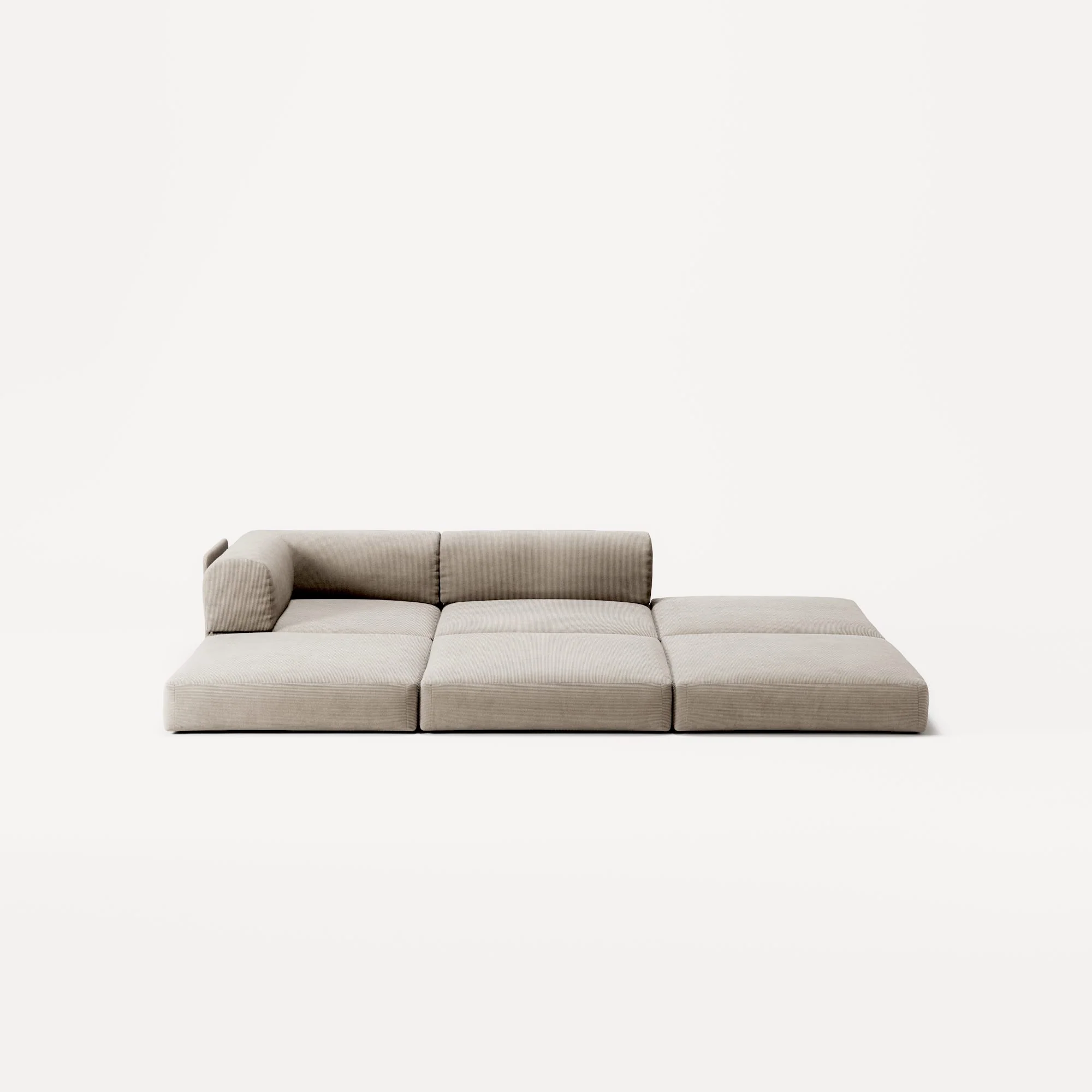 LUNA - 2 Seat with open end - Right - Corduroy Pale Beige - Image 4