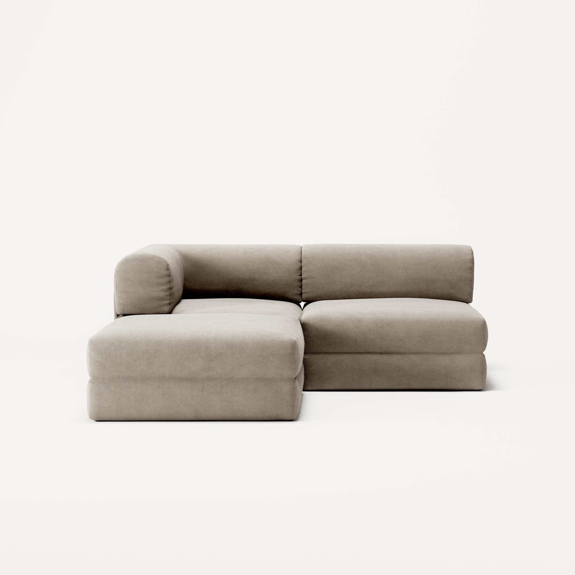 LUNA - 2 Seat with open end - Right - Corduroy Pale Beige - Image 5