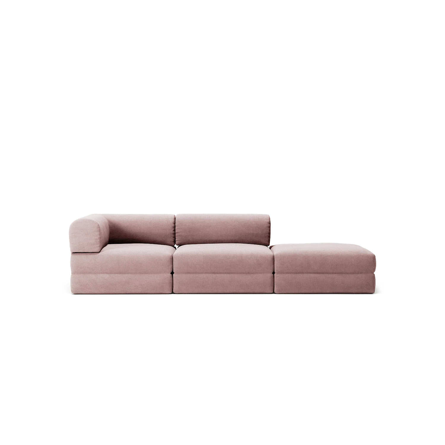 LUNA - 2 Seat with open end - Right - Corduroy Soft Pink