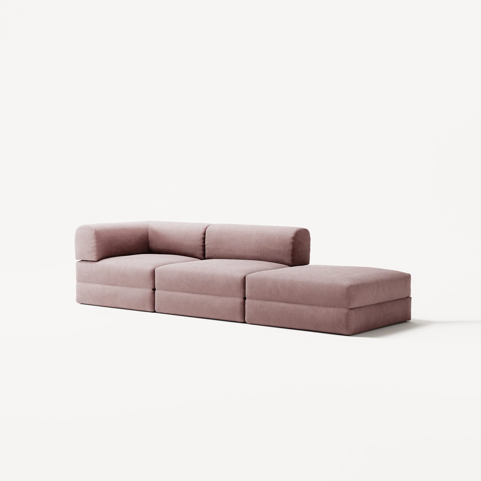LUNA - 2 Seat with open end - Right - Corduroy Soft Pink - Image 2