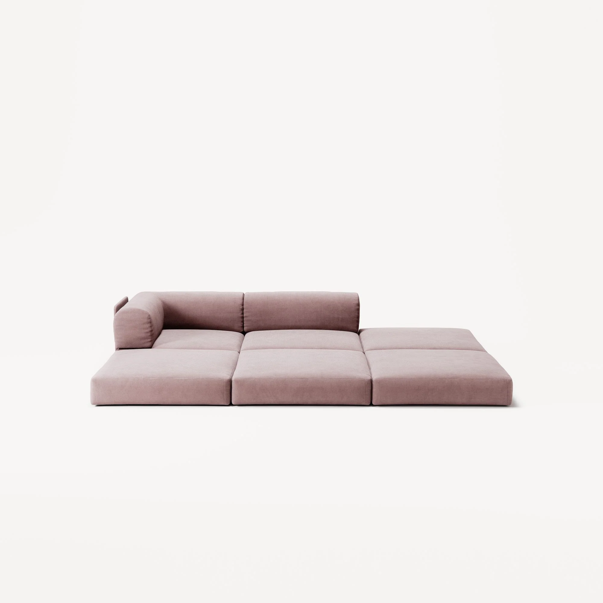 LUNA - 2 Seat with open end - Right - Corduroy Soft Pink - Image 4