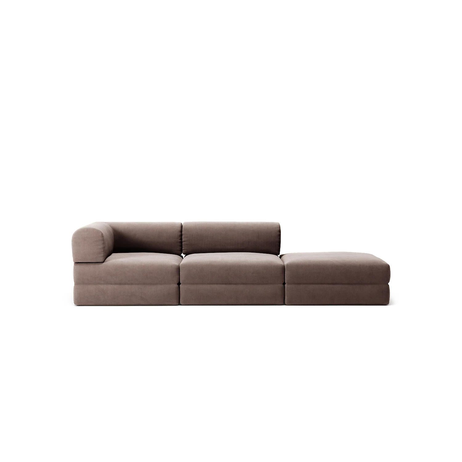 LUNA - 2 Seat with open end - Right - Corduroy Warm Brown
