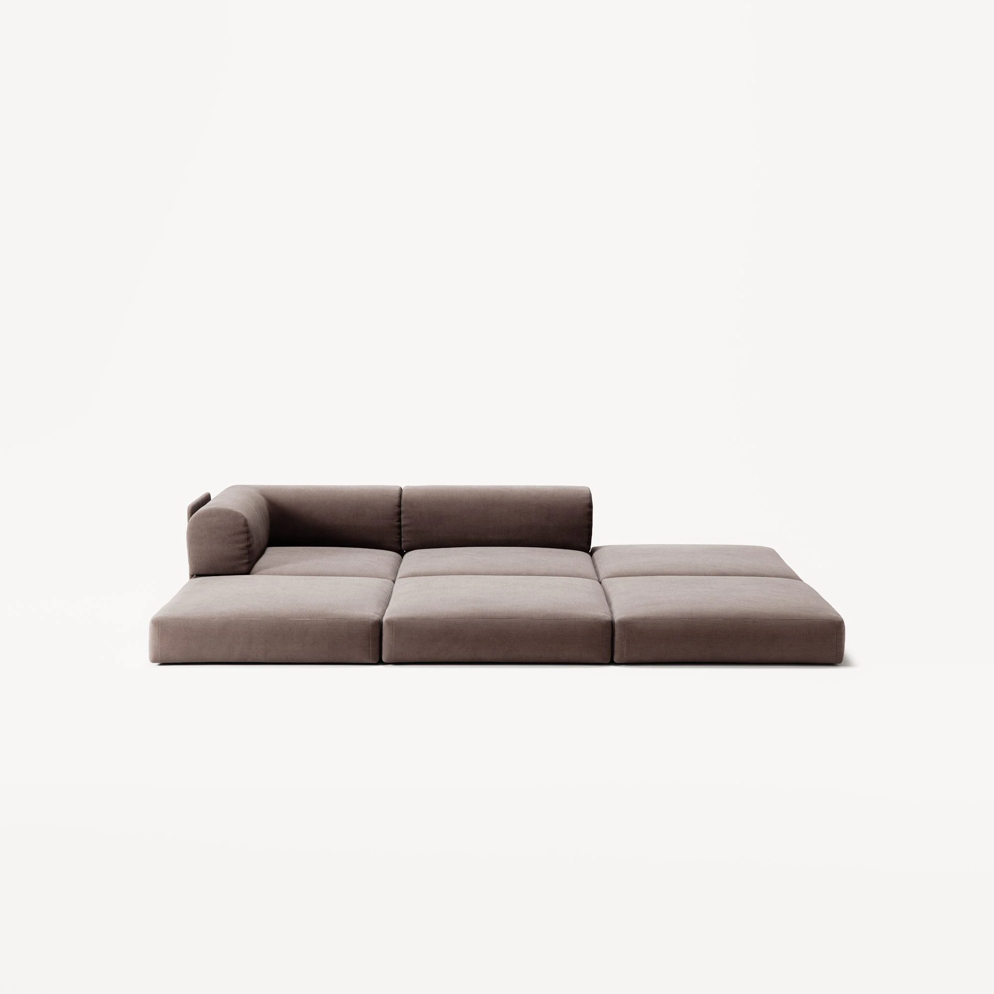 LUNA - 2 Seat with open end - Right - Corduroy Warm Brown - Image 4